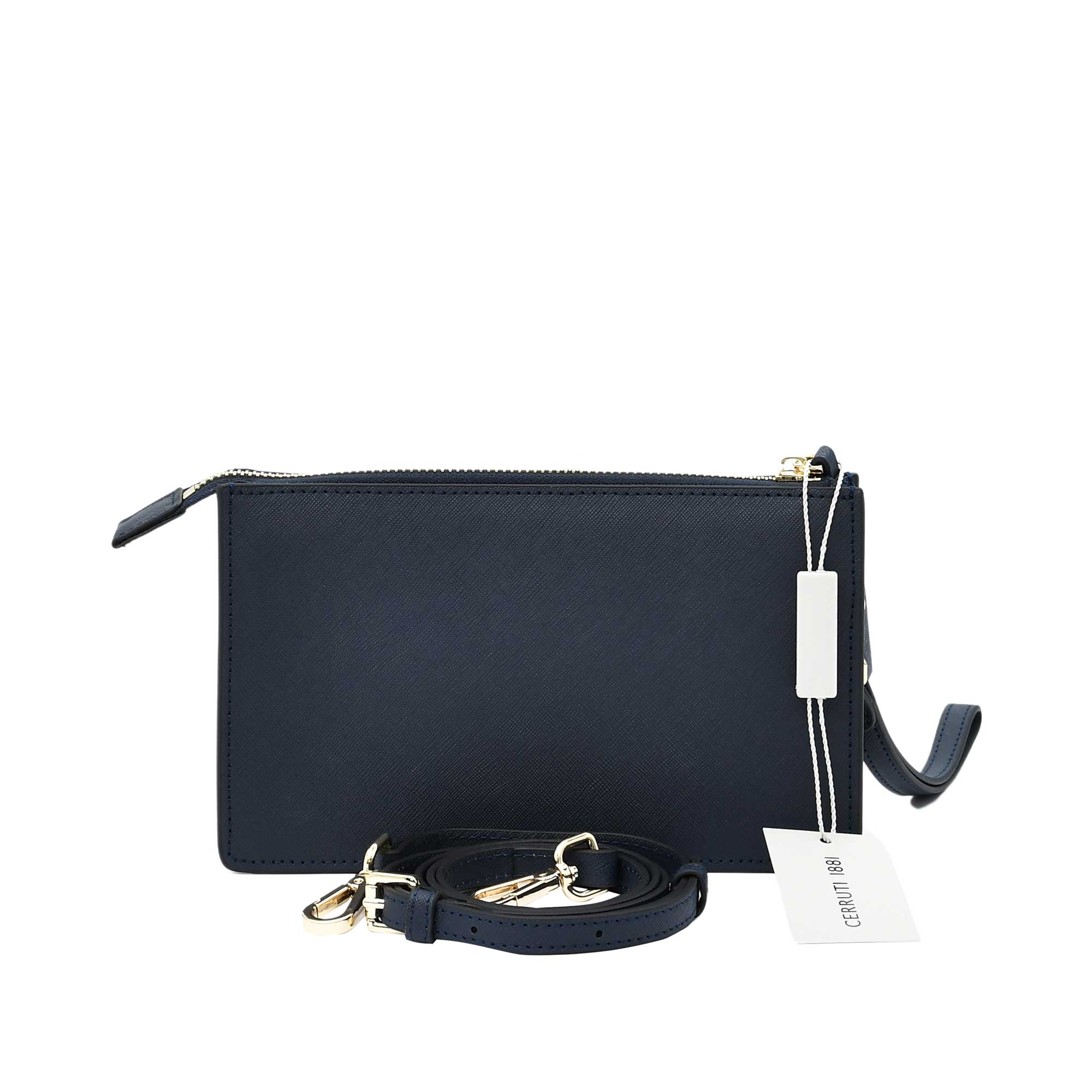 Cerruti Women's Leather Clutch Navy Bag - Image 2