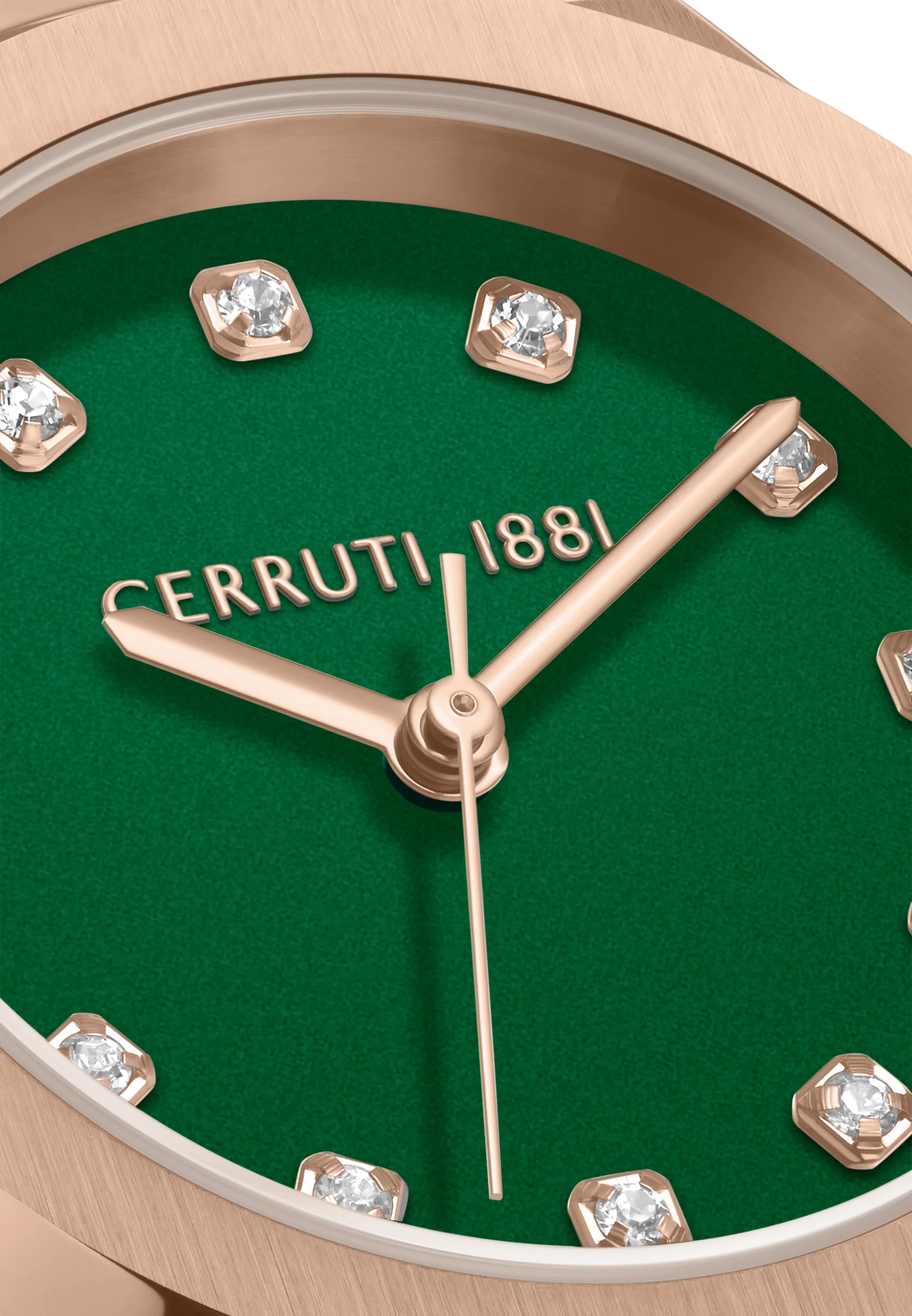 Cerruti Women's Rose Gold Watch with Green Dial & Rose Gold Bracelet - Image 3
