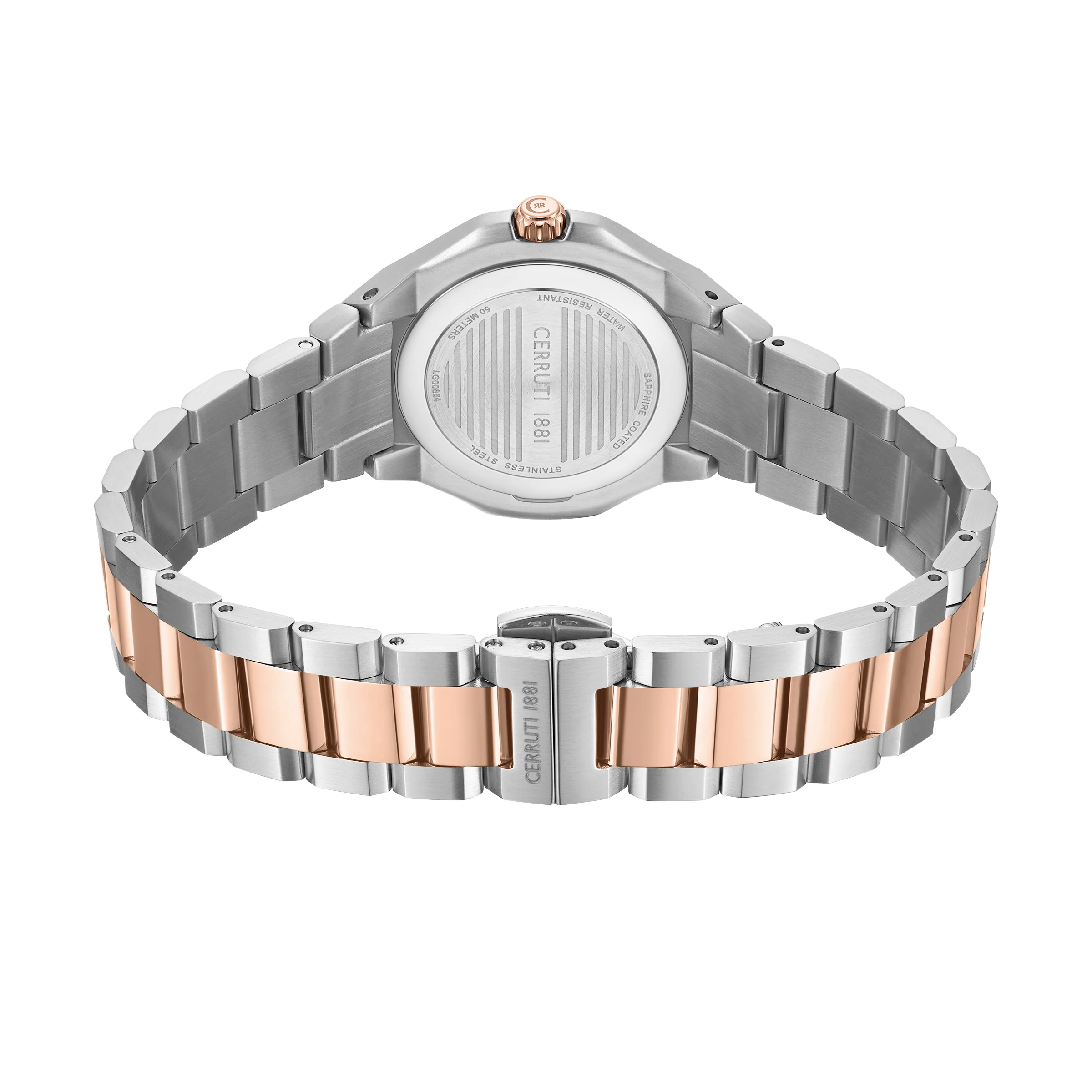 Cerruti Women's Stainless Steel & Rose Gold Watch with White Dial - Image 3
