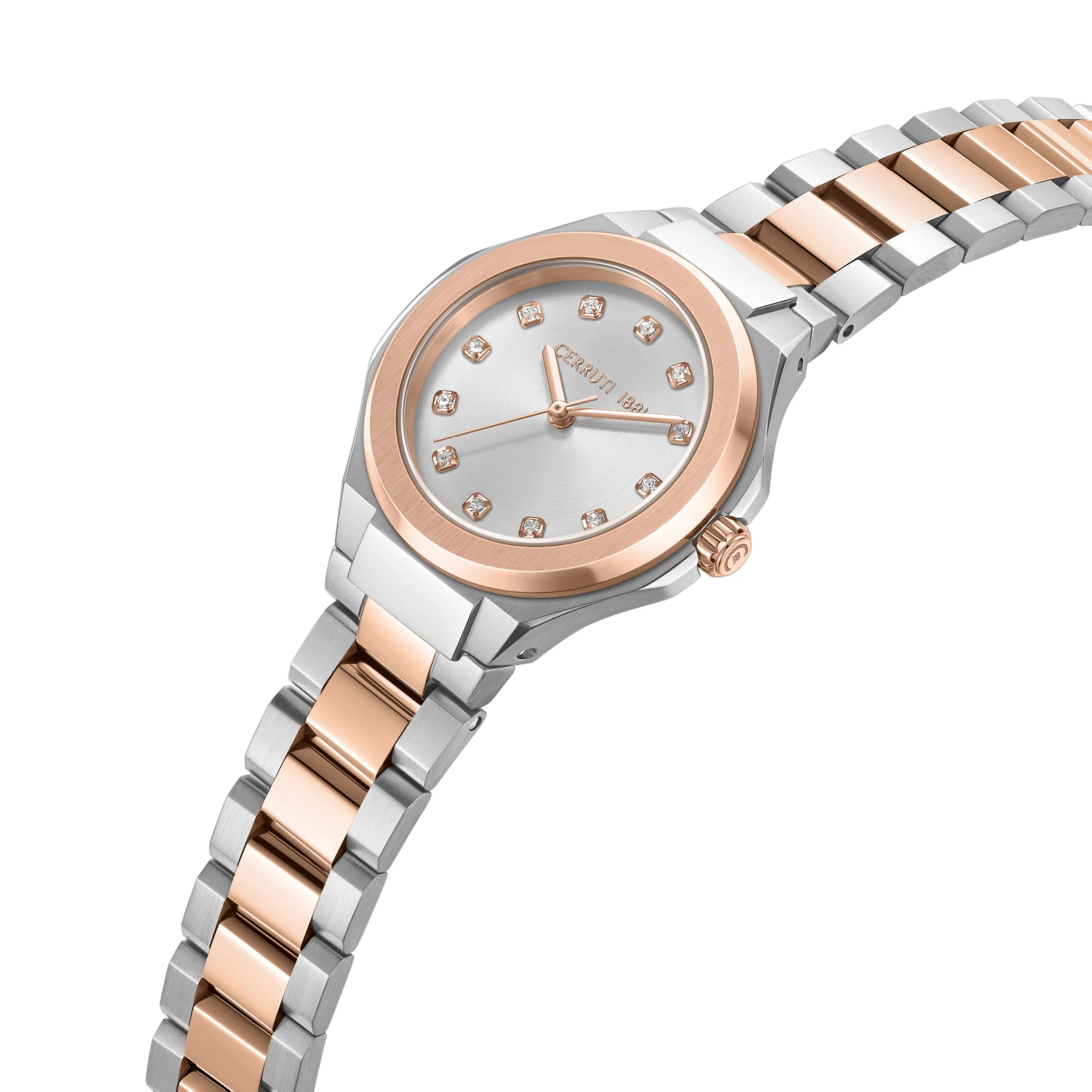 Cerruti Women's Stainless Steel & Rose Gold Watch with White Dial - Image 4