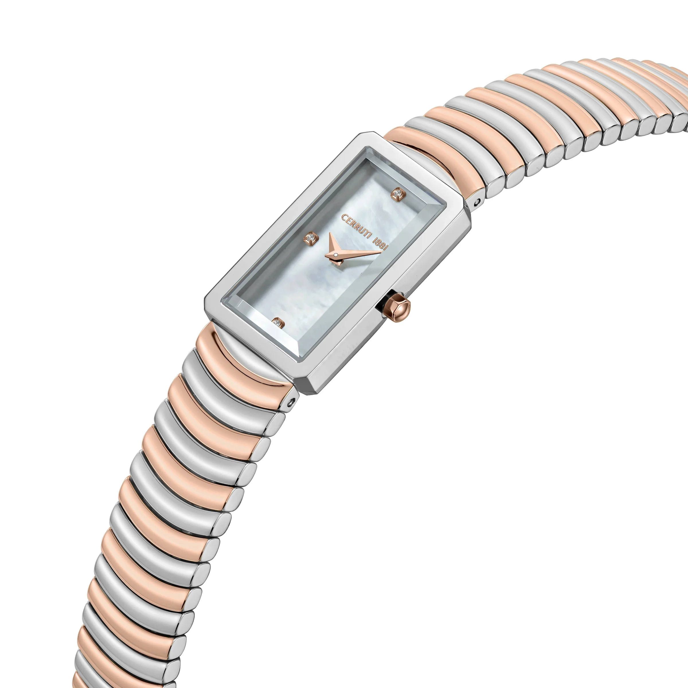 Cerruti Women's Stainless Steel & Rose Gold Watch with White Dial - Image 2