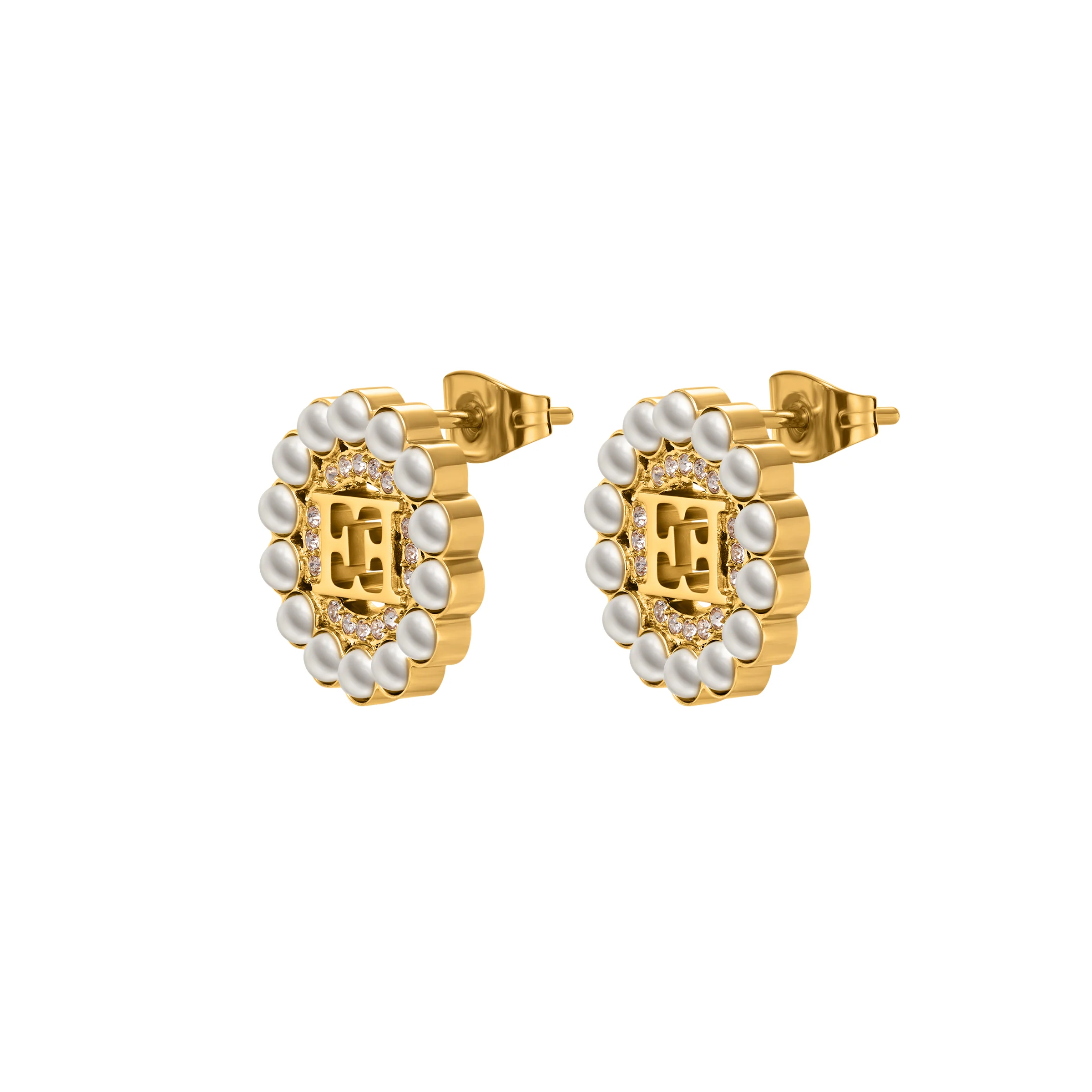 CLARA ROUND PEARLS RING CNT LOGO EARRING - Image 2