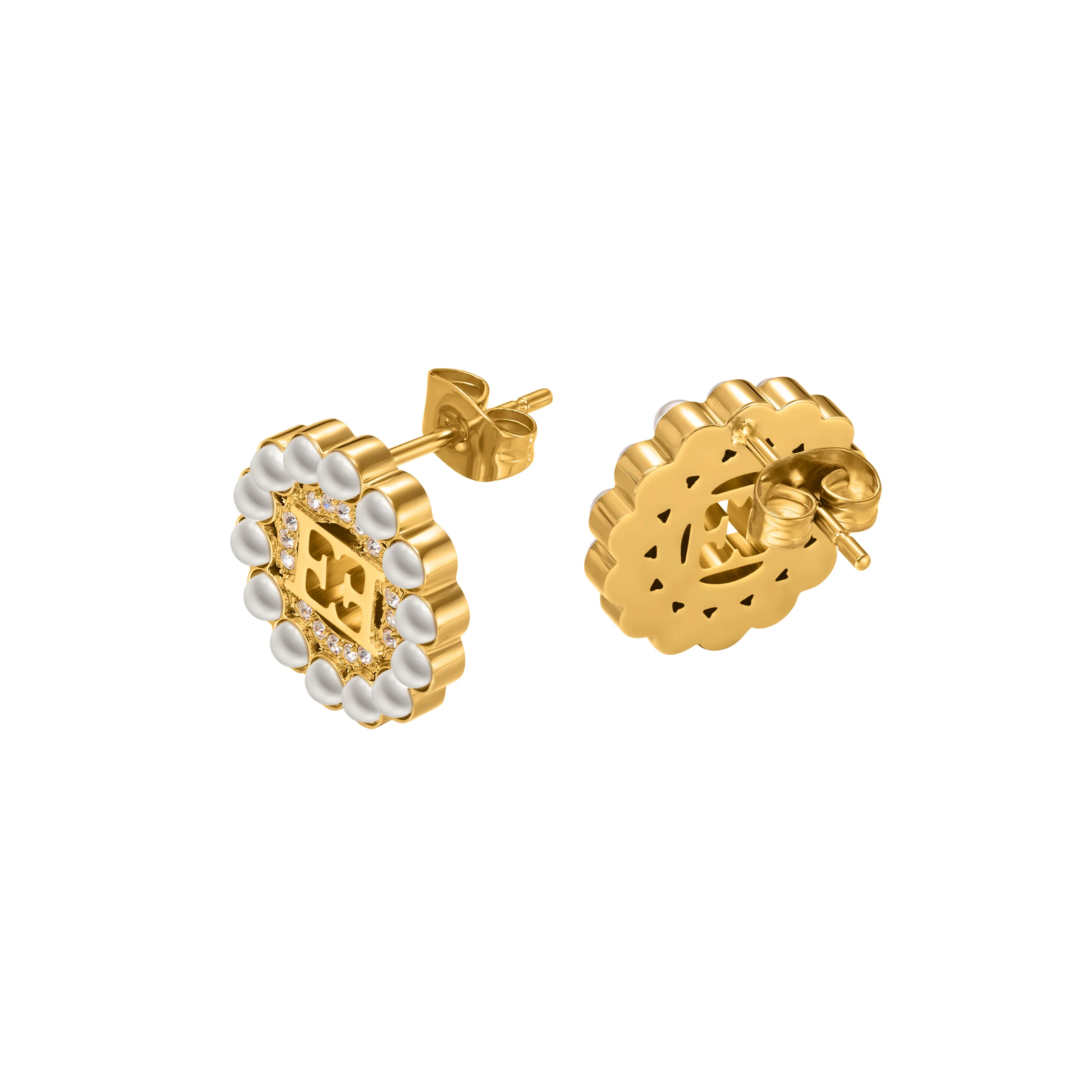 CLARA ROUND PEARLS RING CNT LOGO EARRING - Image 3