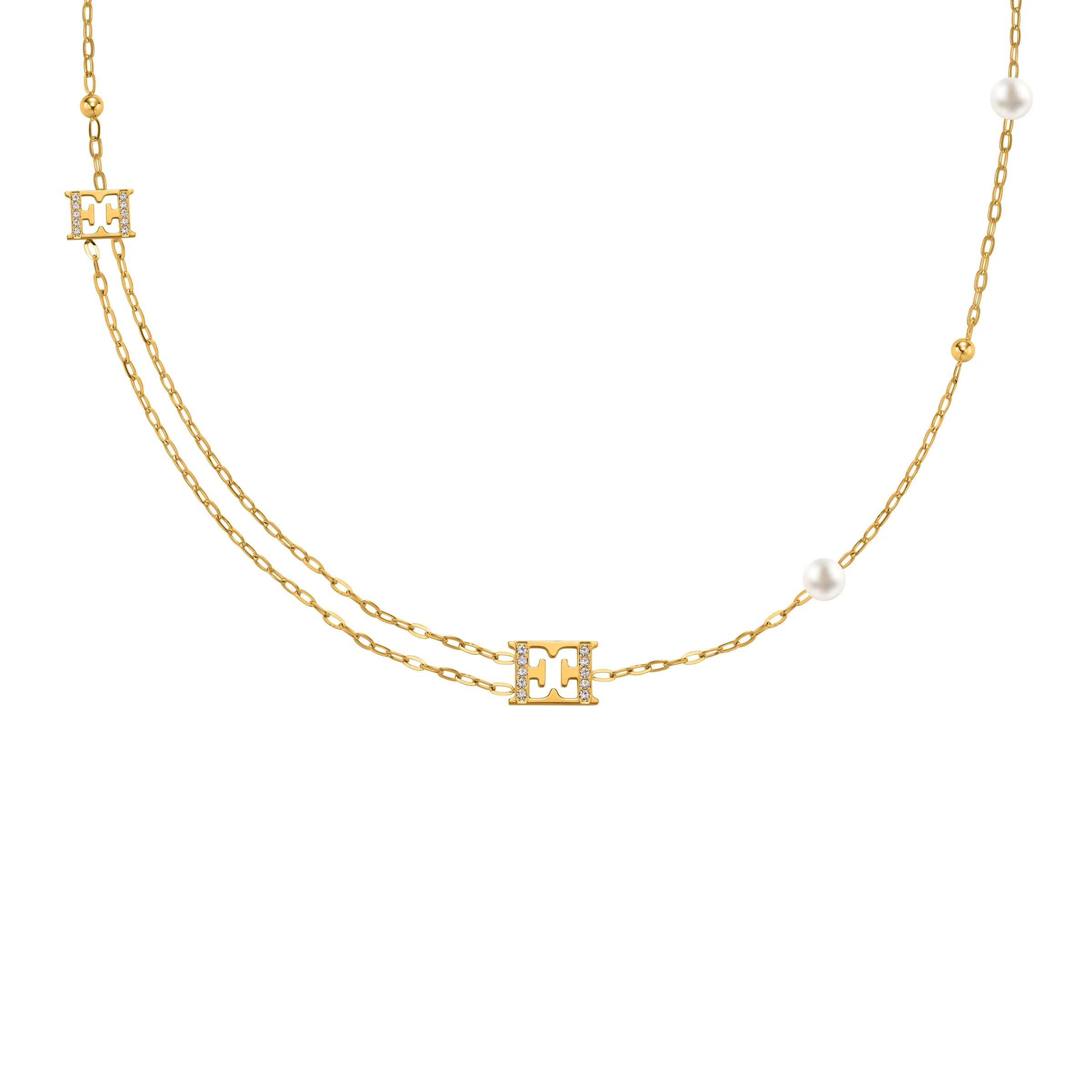 ESCADA FLORENCE GP BEADS LOGO AND PEARLS L NECKLACE - Image 2