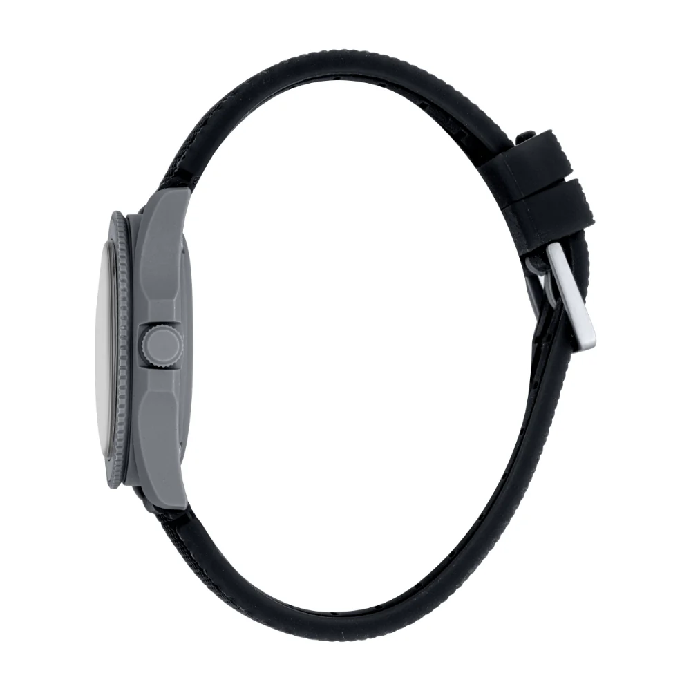 ESPRIT Men & Women's Dark Grey Color Watch with Silver Dial and Black Silicone Strap - Image 2