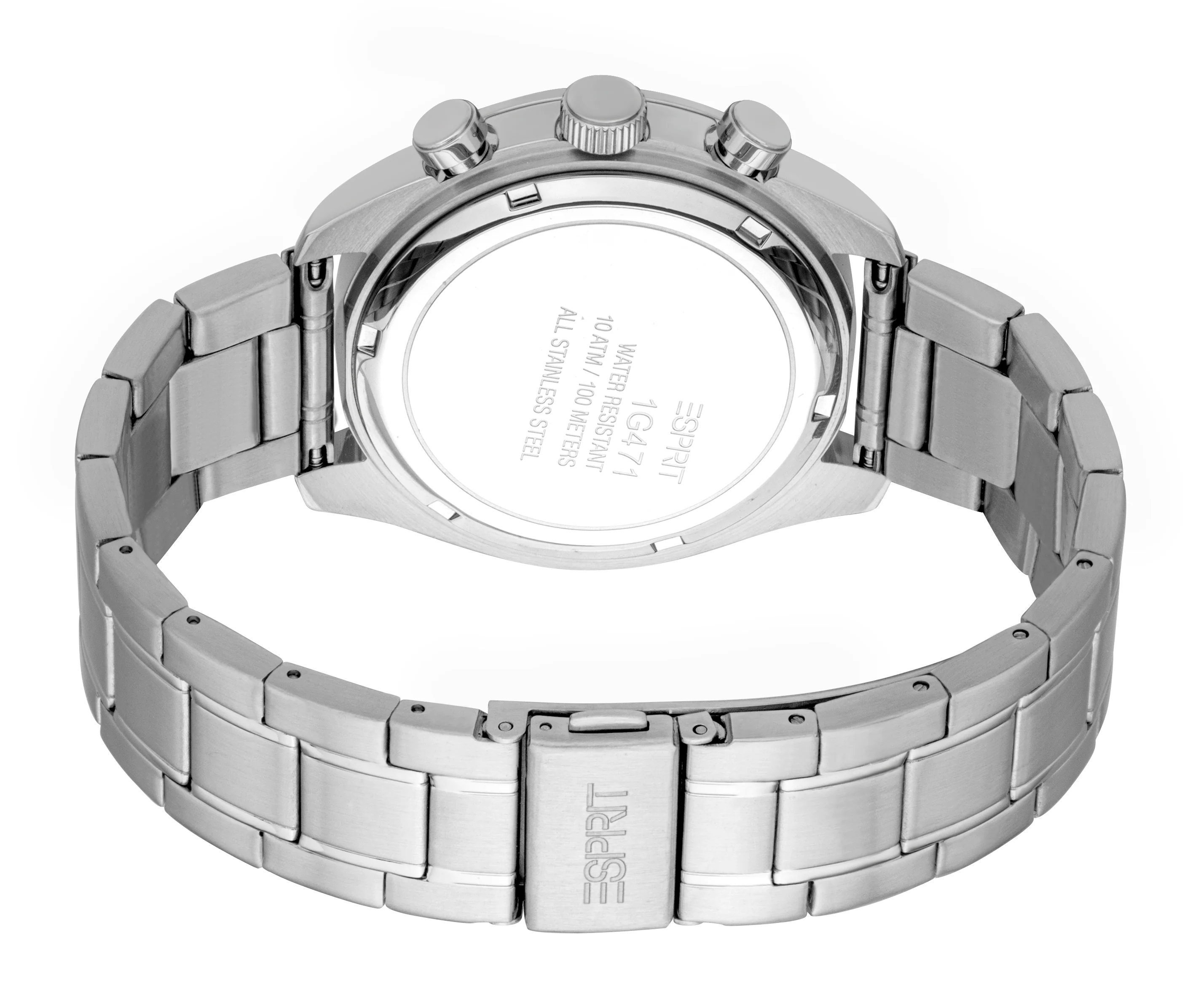 Esprit Men's Black Dial Silver-Tone Chronograph Watch - Image 3