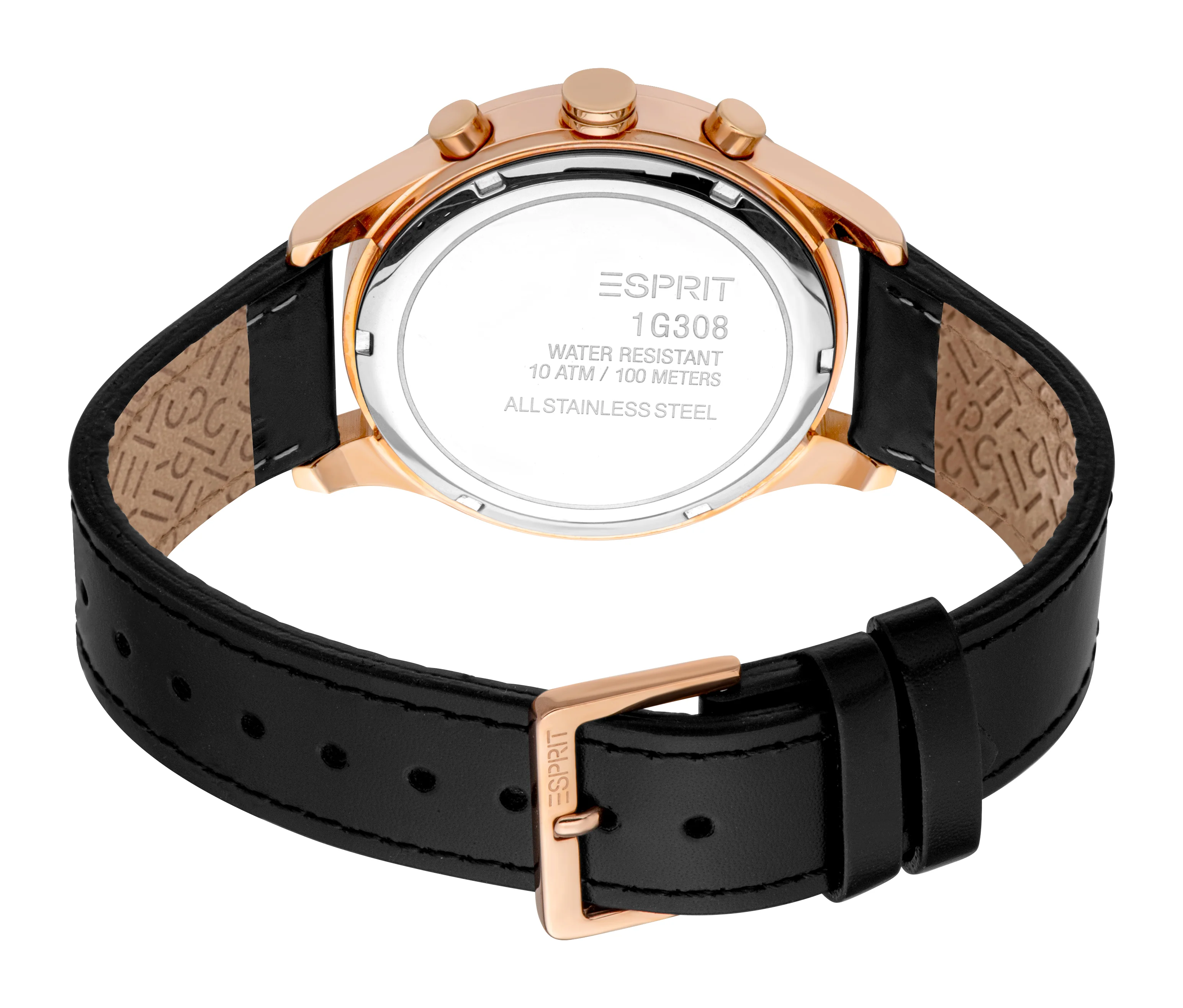 Esprit Men's Chronograph Rose Gold & Black Watch - Image 3
