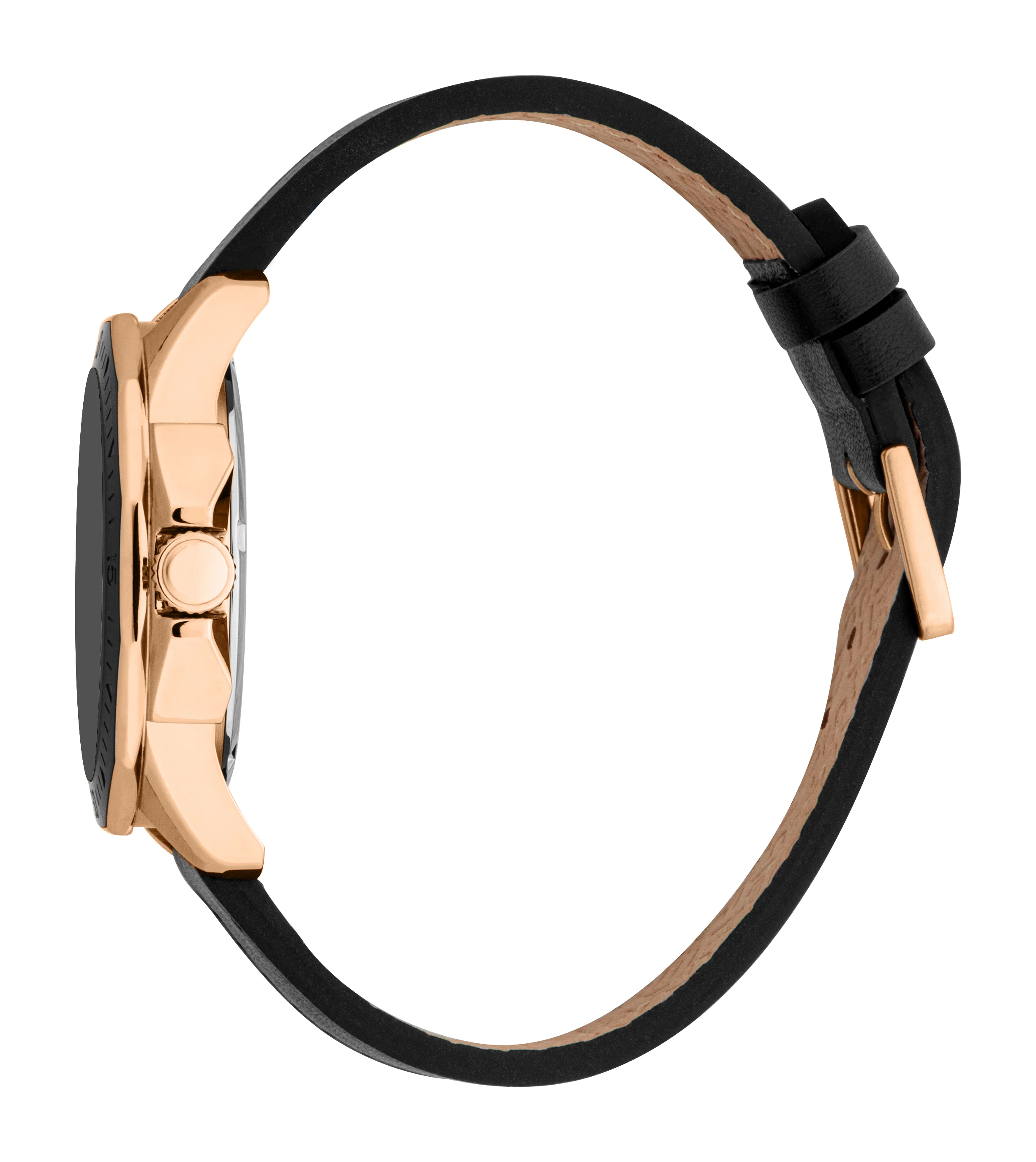 Esprit Men's Rose Gold-Tone & Black Black Leather Strap Watch - Image 3