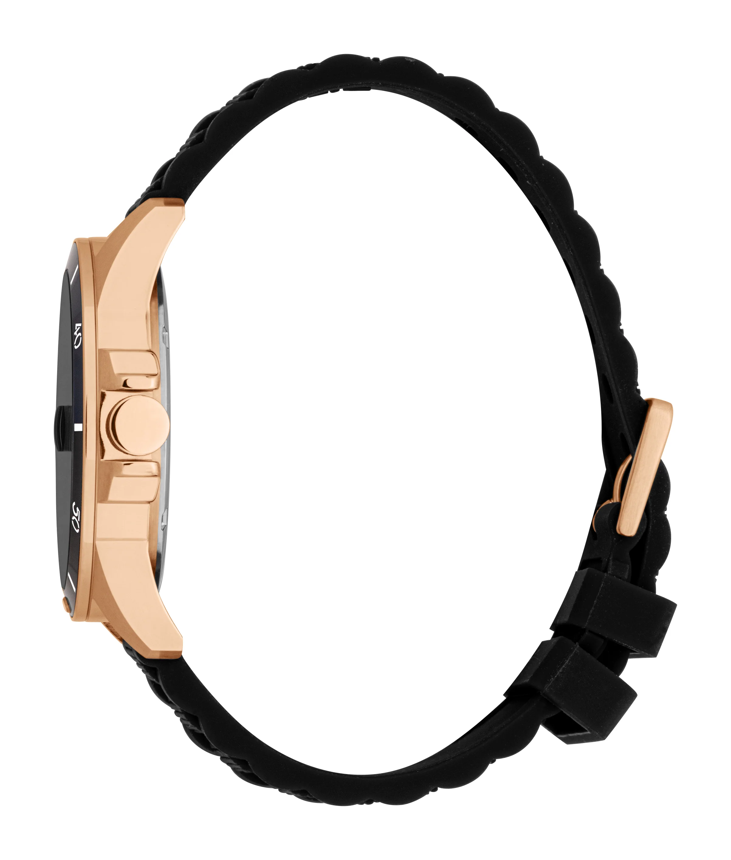 Esprit Men's Rose Gold-Tone & Black  Silicone Strap Watch - Image 3