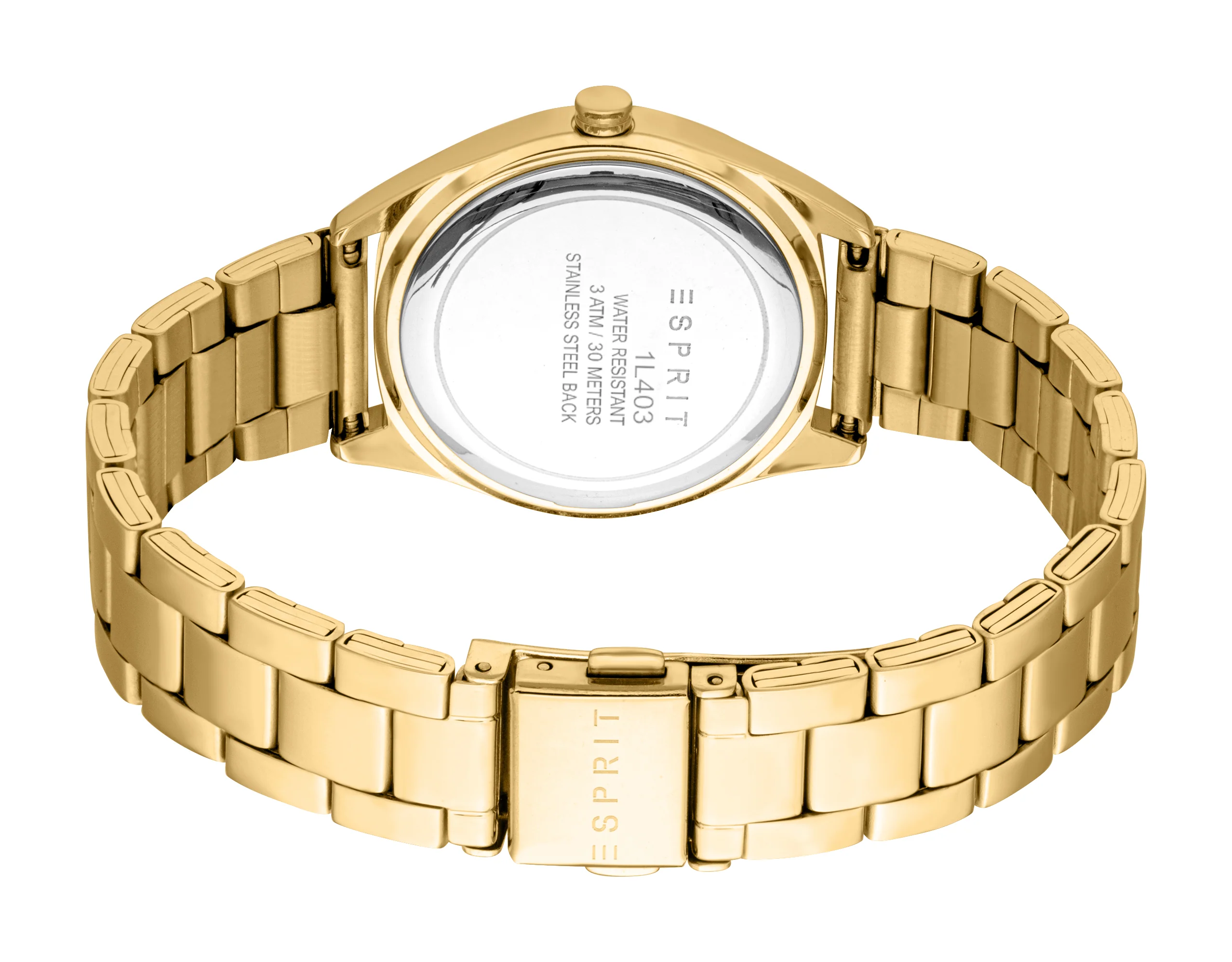 Esprit Uma Women’s Gold Watch with Green Dial and Crystal Bezel - Image 4