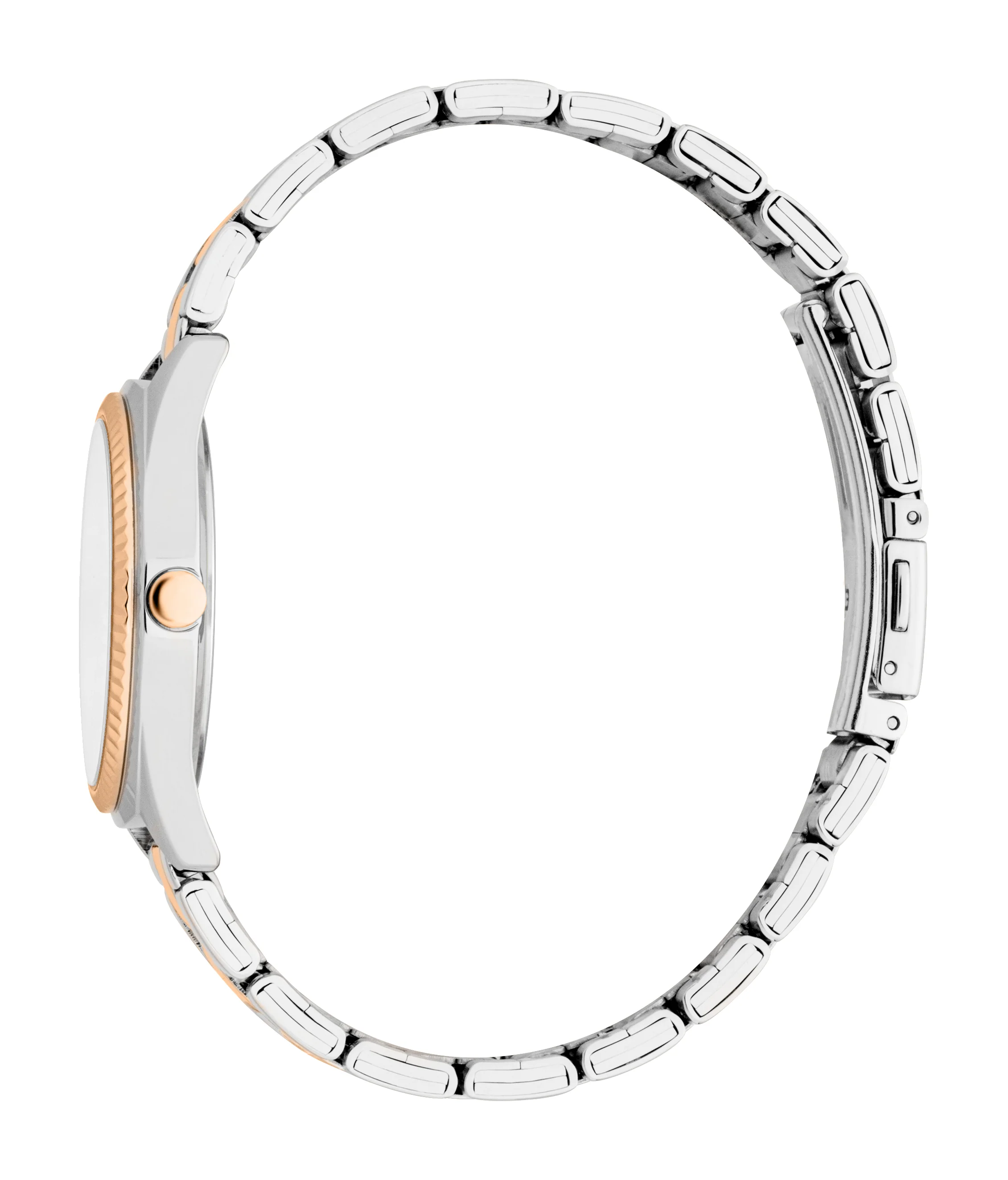 Esprit Uma Women’s Two-Tone Rose Gold Watch with Silver Dial and Crystal Bezel - Image 3