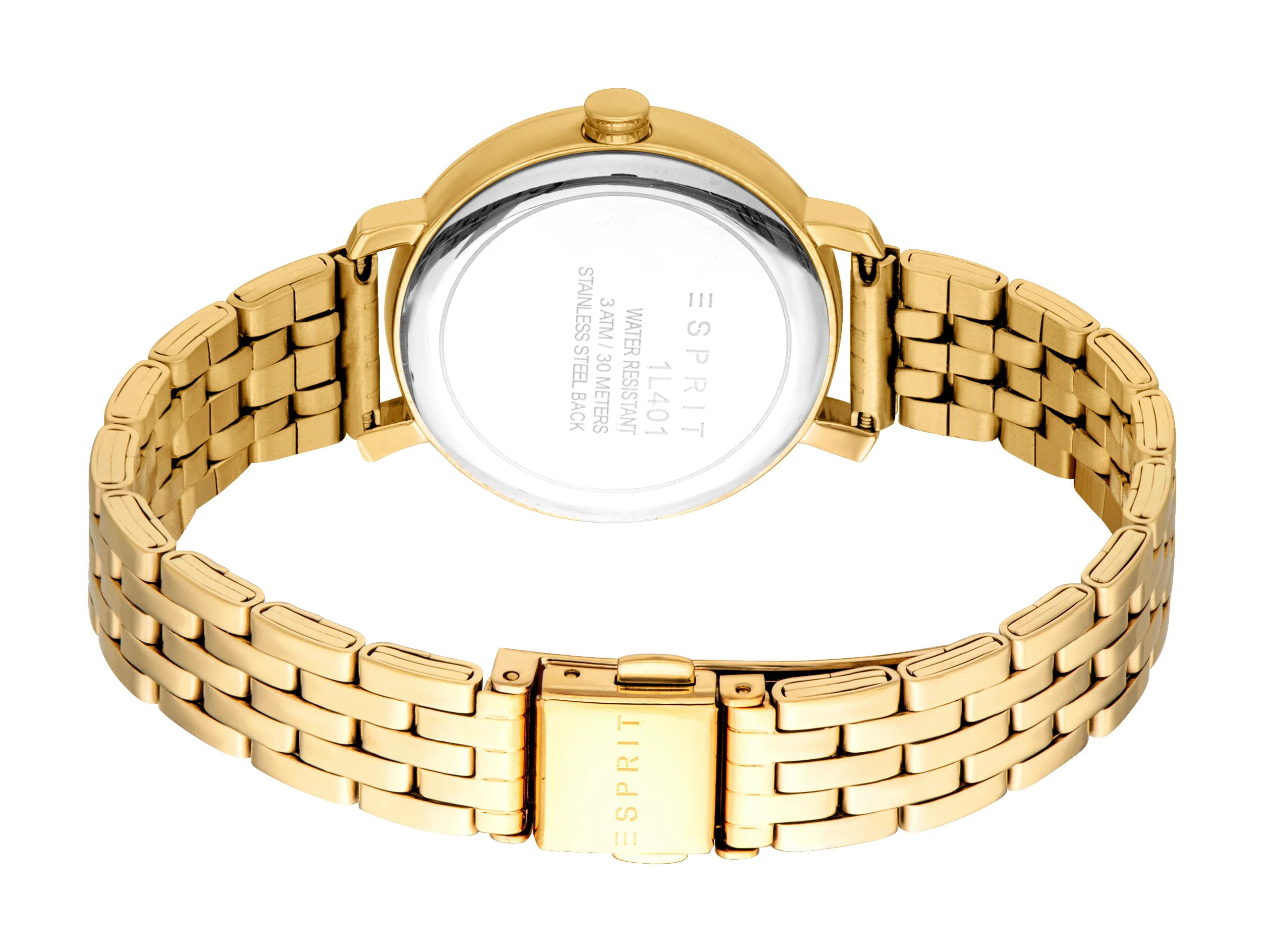Esprit Women’s Gold Watch with Mother-of-Pearl Dial and Crystal Bezel - Image 3