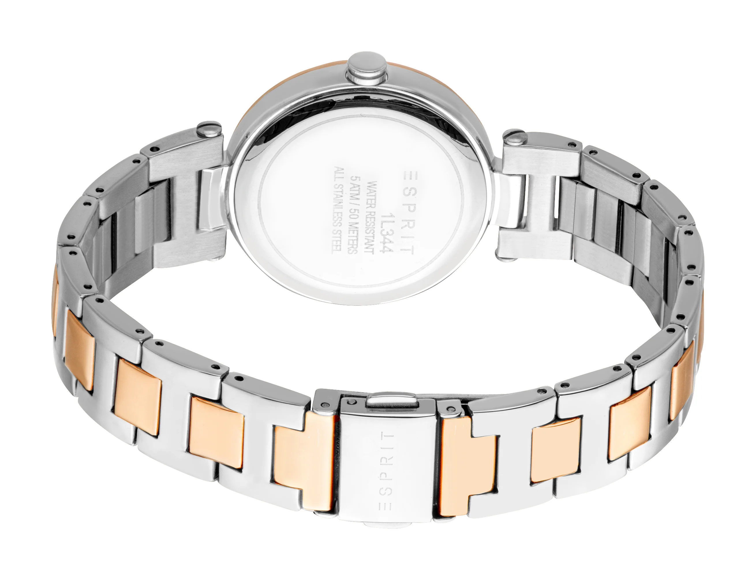 ESPRIT Women's Watch, Two Tone Silver & Rose Gold Color Case & Bracelet, White MOP Dial - Image 3