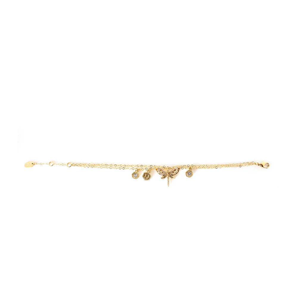 Ferre Milano Earrings Ip Gold With Stone Butterfly Design - Image 2