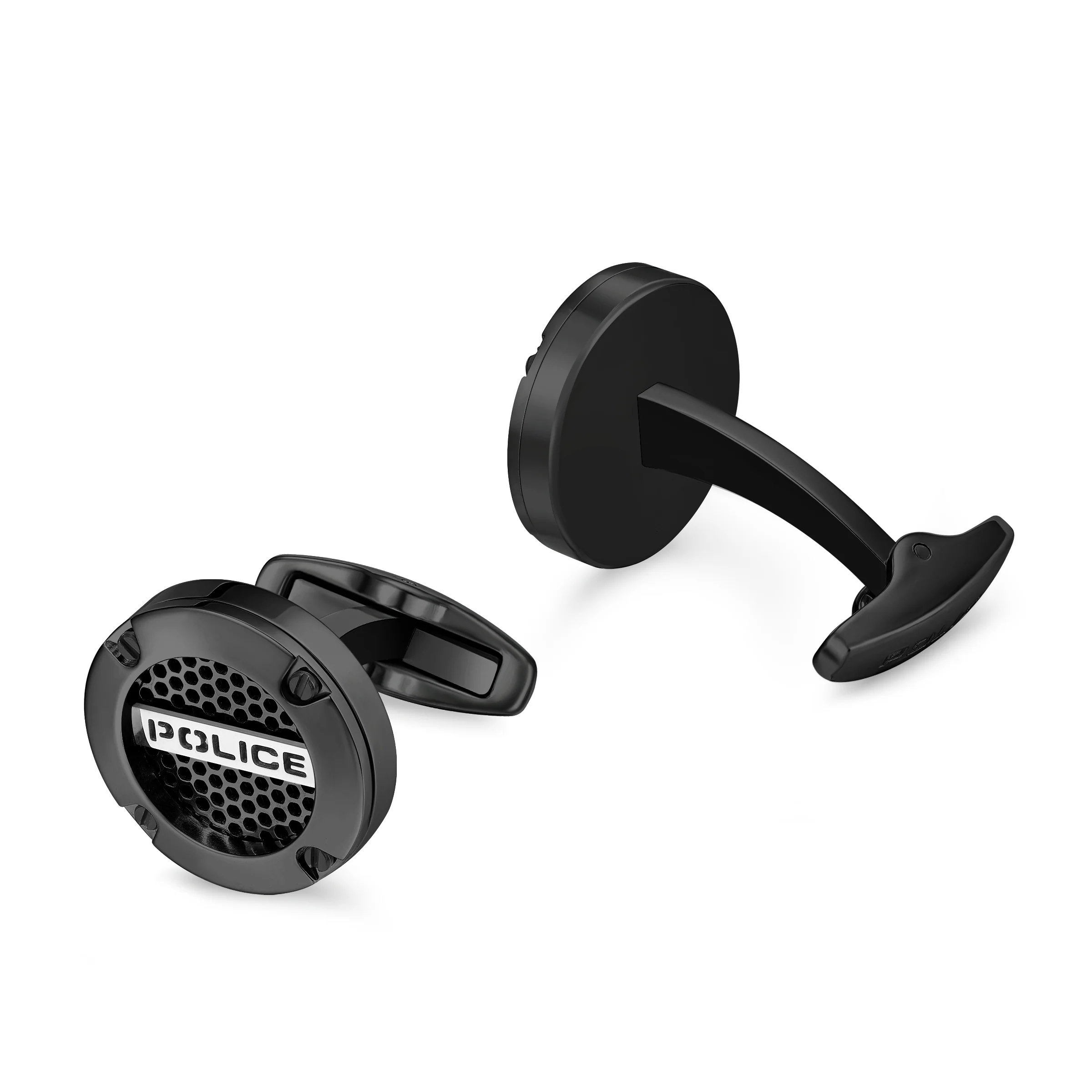 FUSION IPBLACK SS NET &amp; SCREW CUFFLINKS - Image 3