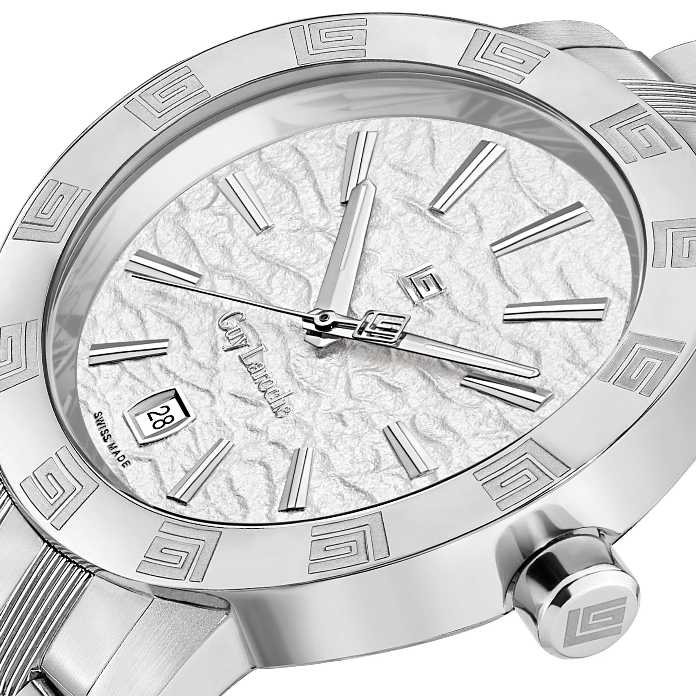 Guy Laroche Alex Gents White Dial Stainless Steel Watch - Image 3