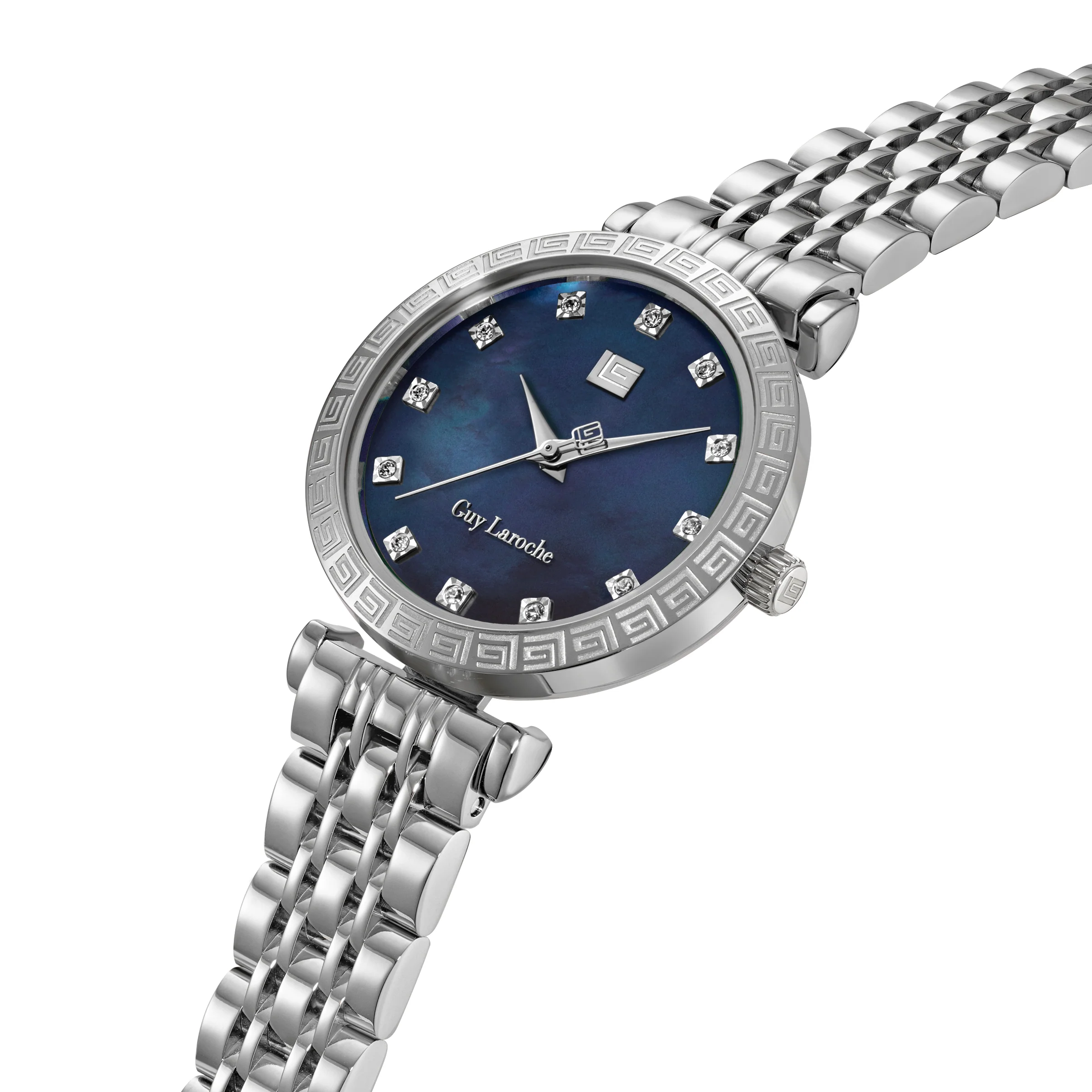 Guy Laroche - Blue Mop Stone Dial Women's Watch with Stainless Steel Bracelet - Image 2
