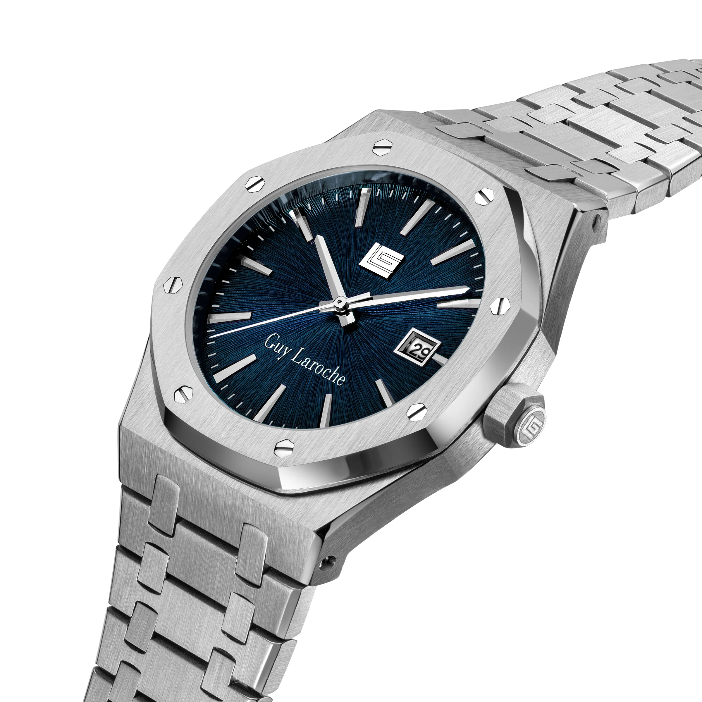 Guy Laroche Blue Pattern Dial Watch - Image 2