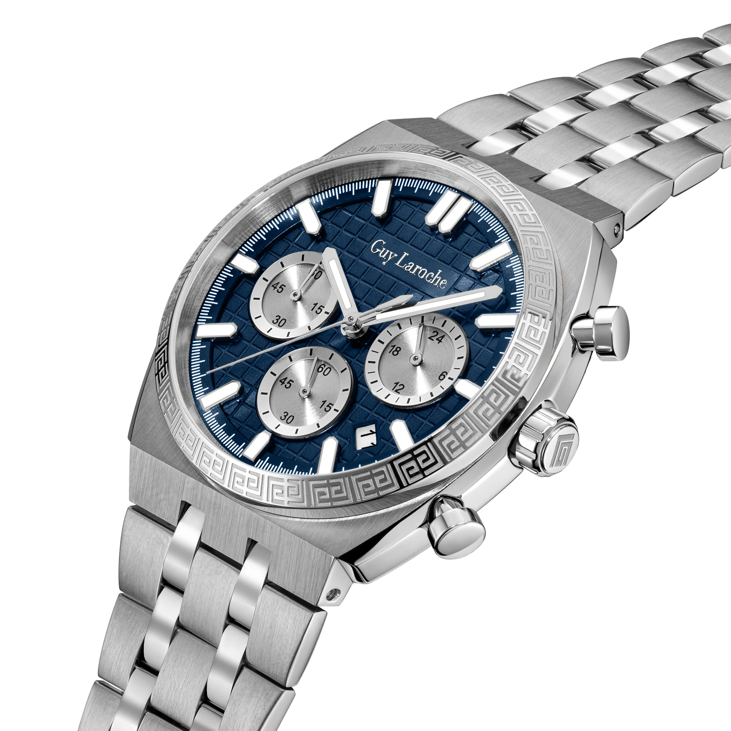 Guy Laroche Blue Pattern Dial Watch - Image 2