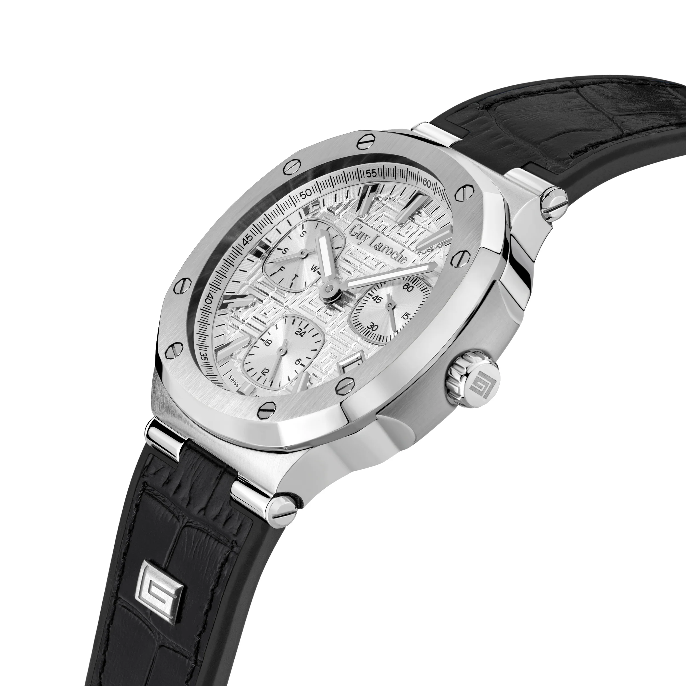 GUY LAROCHE Charlie Multifunction Round Dial Silver Swiss Made Watch for Men - Image 2