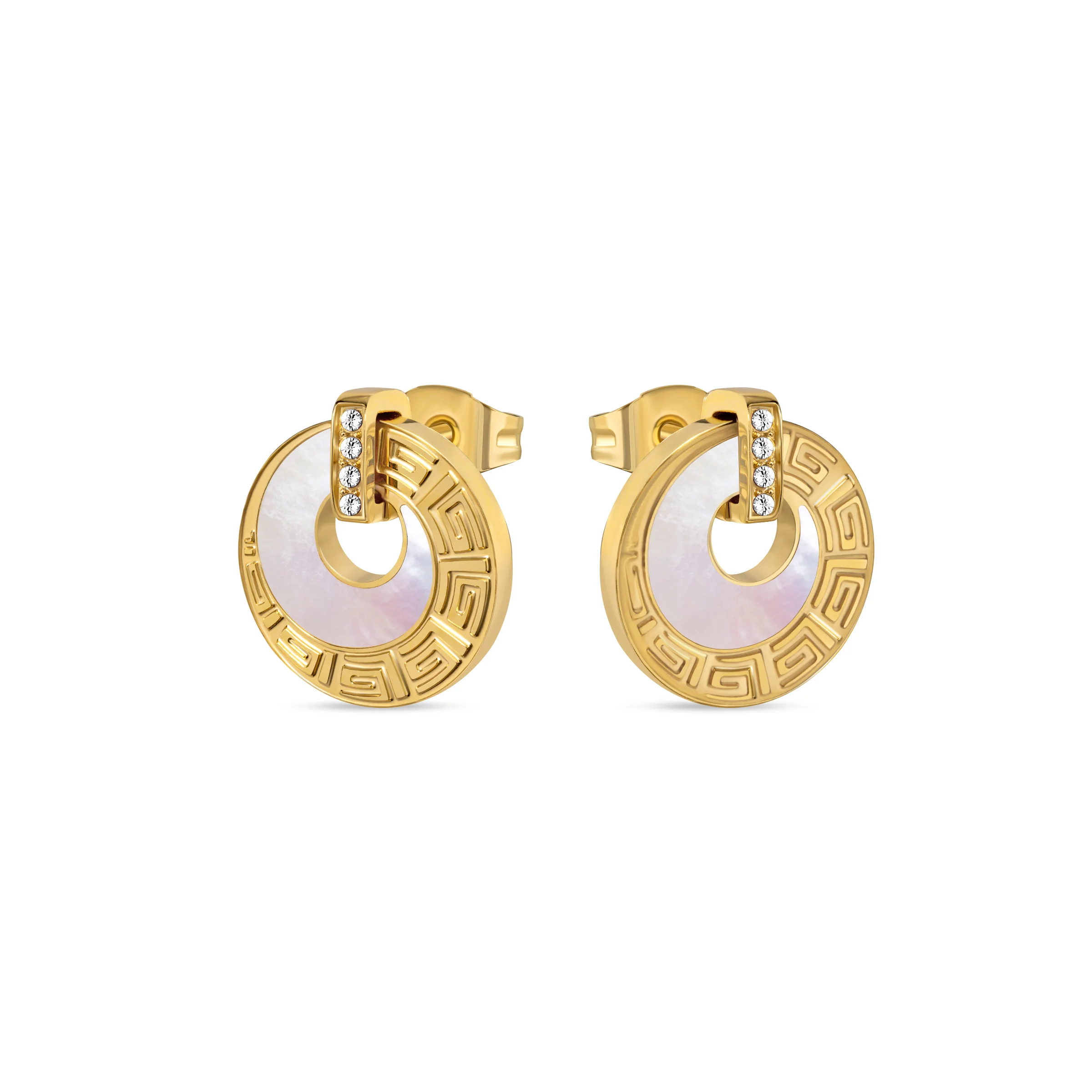 Guy Laroche Coralie Earrings - Mother of Pearl Crystals - Image 2