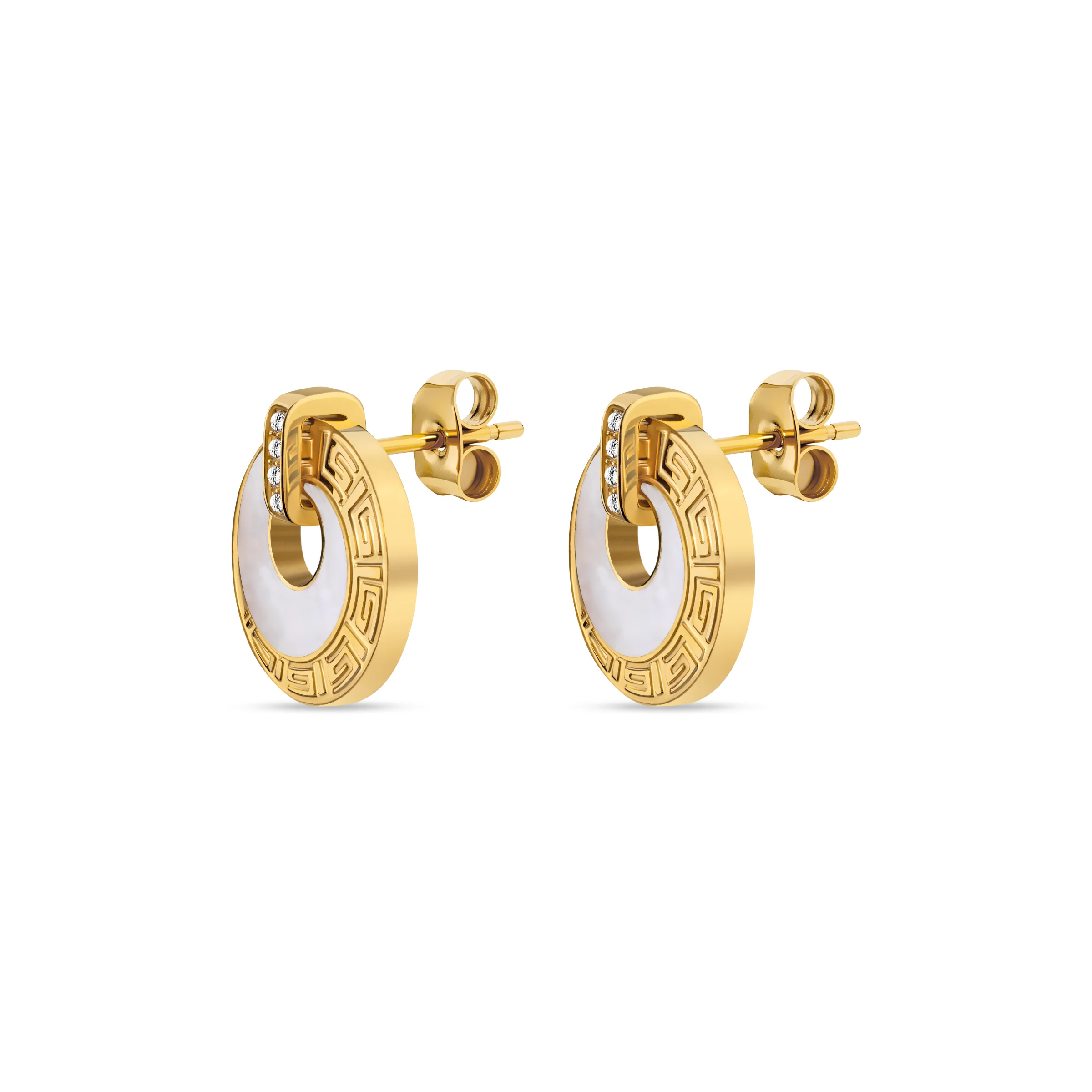 Guy Laroche Coralie Earrings - Mother of Pearl Crystals - Image 3