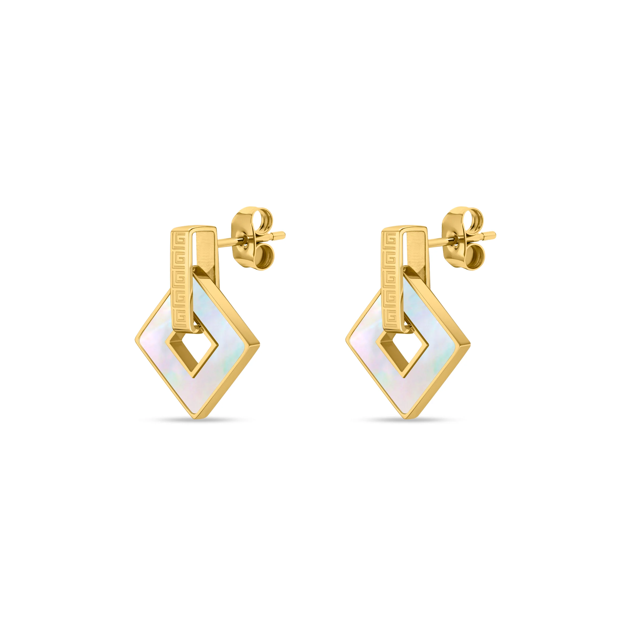 Guy Laroche Coralie Square Earrings with Mother of Pearl - Image 2