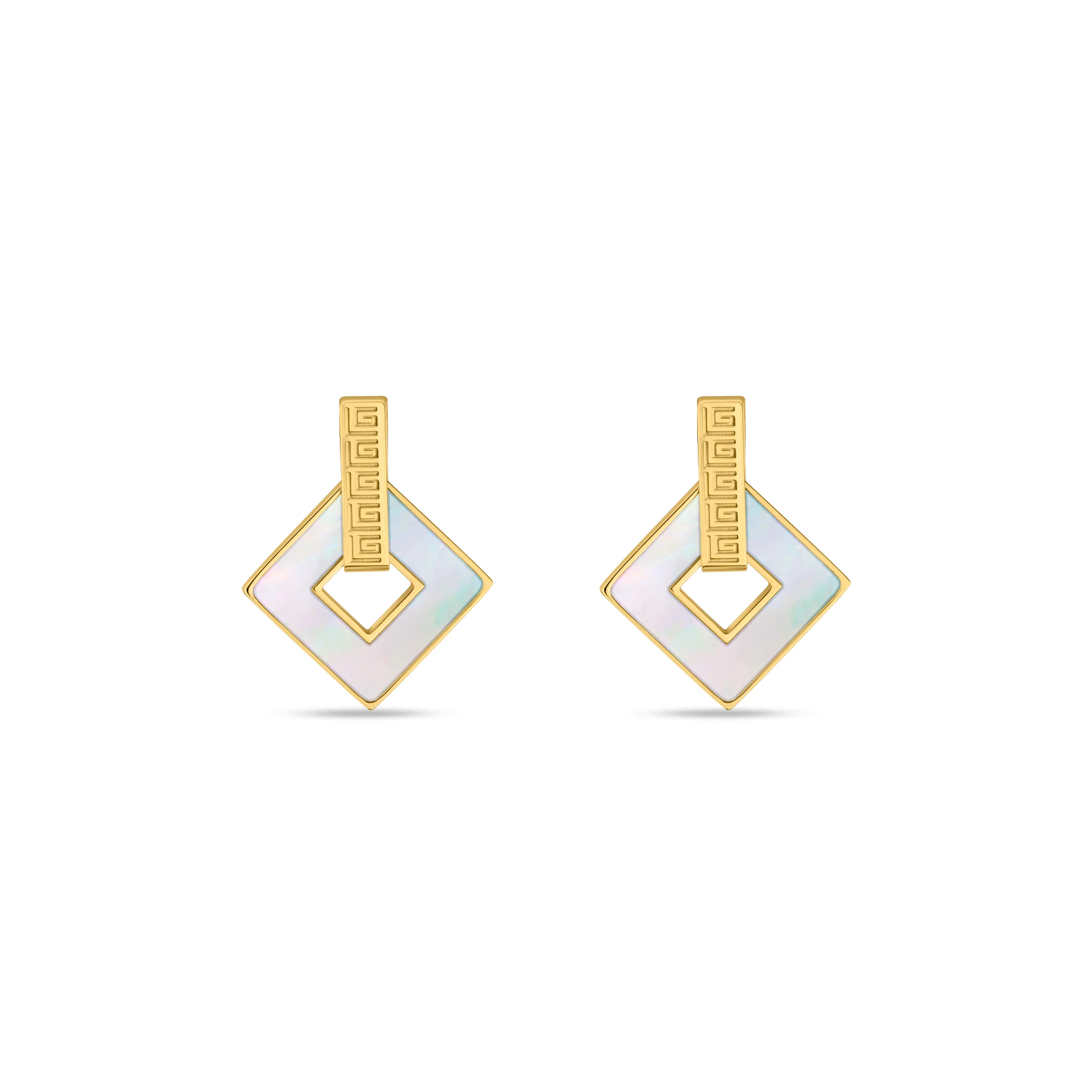 Guy Laroche Coralie Square Earrings with Mother of Pearl - Image 4