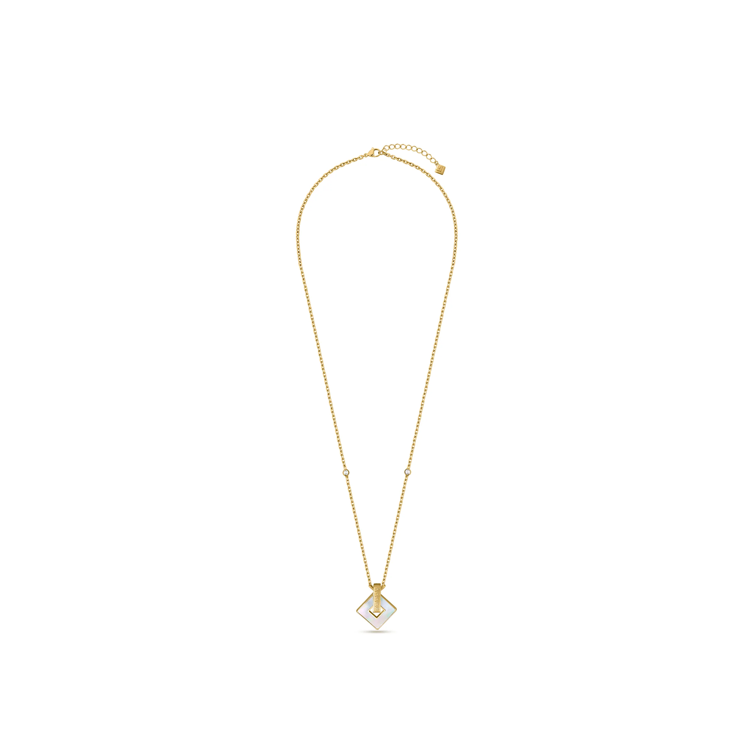 Guy Laroche Coralie Square Gold-Plated Necklace with Mother of Pearl - Image 5