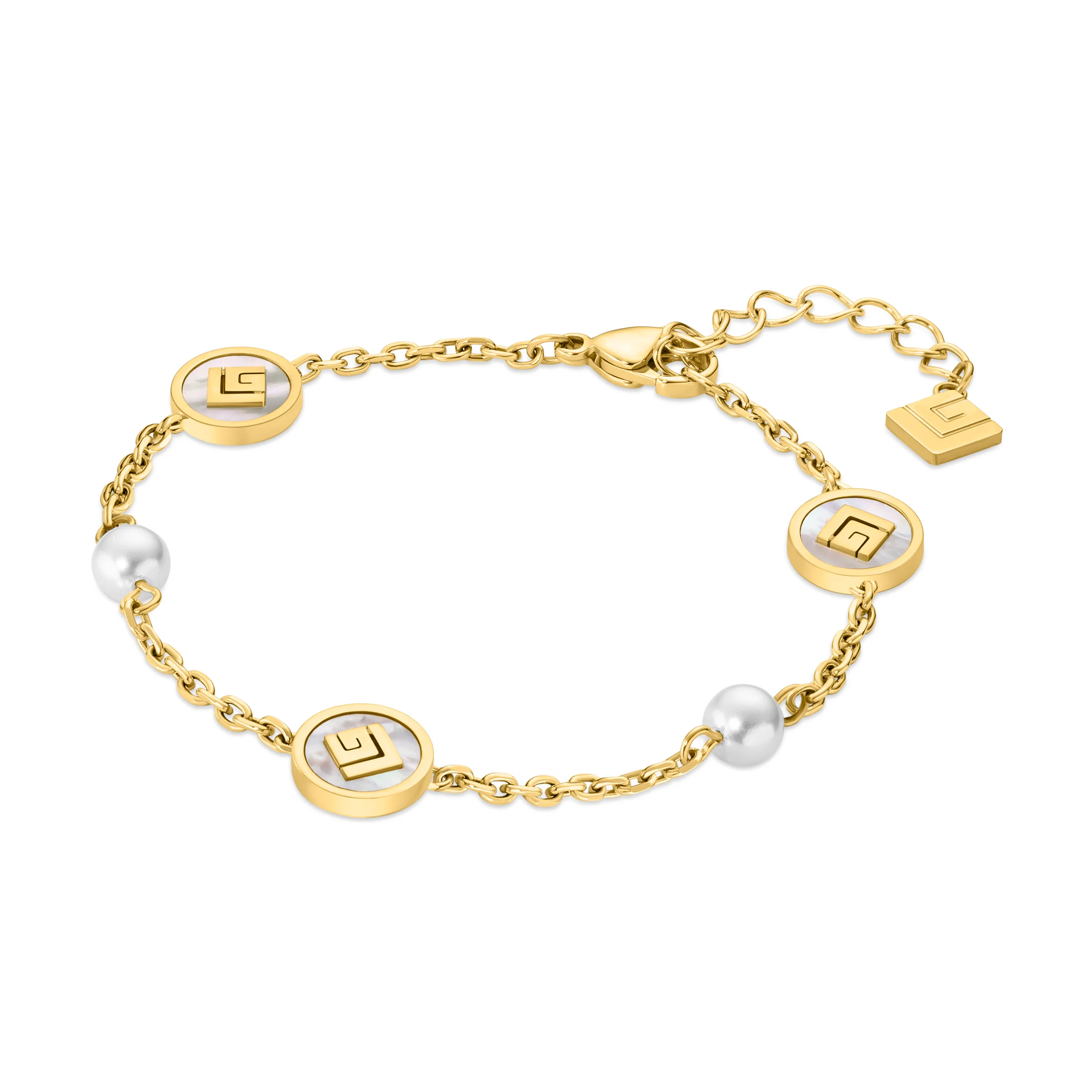 Guy Laroche Gisèle Gold-Plated Bracelet with Mother of Pearl & Pearls - Image 3