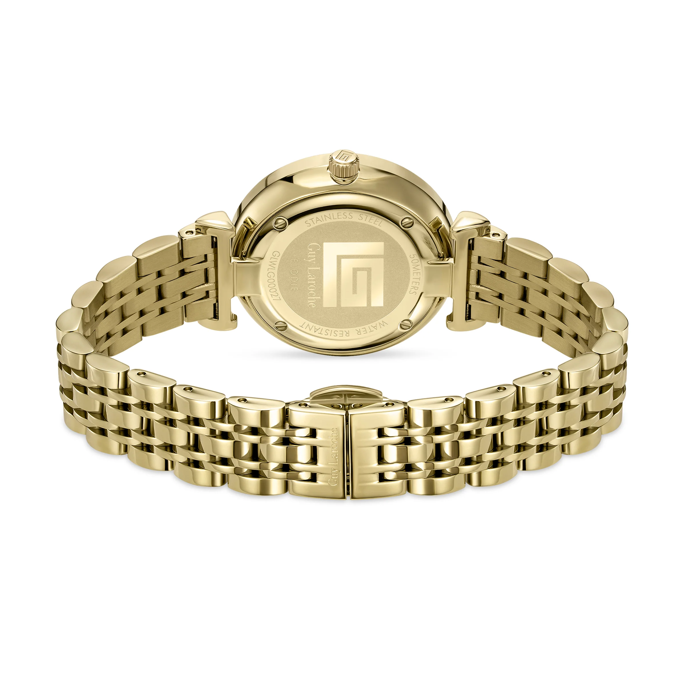Guy Laroche - Green Mop Stone Dial Gold Plated Women's Watch - Image 4