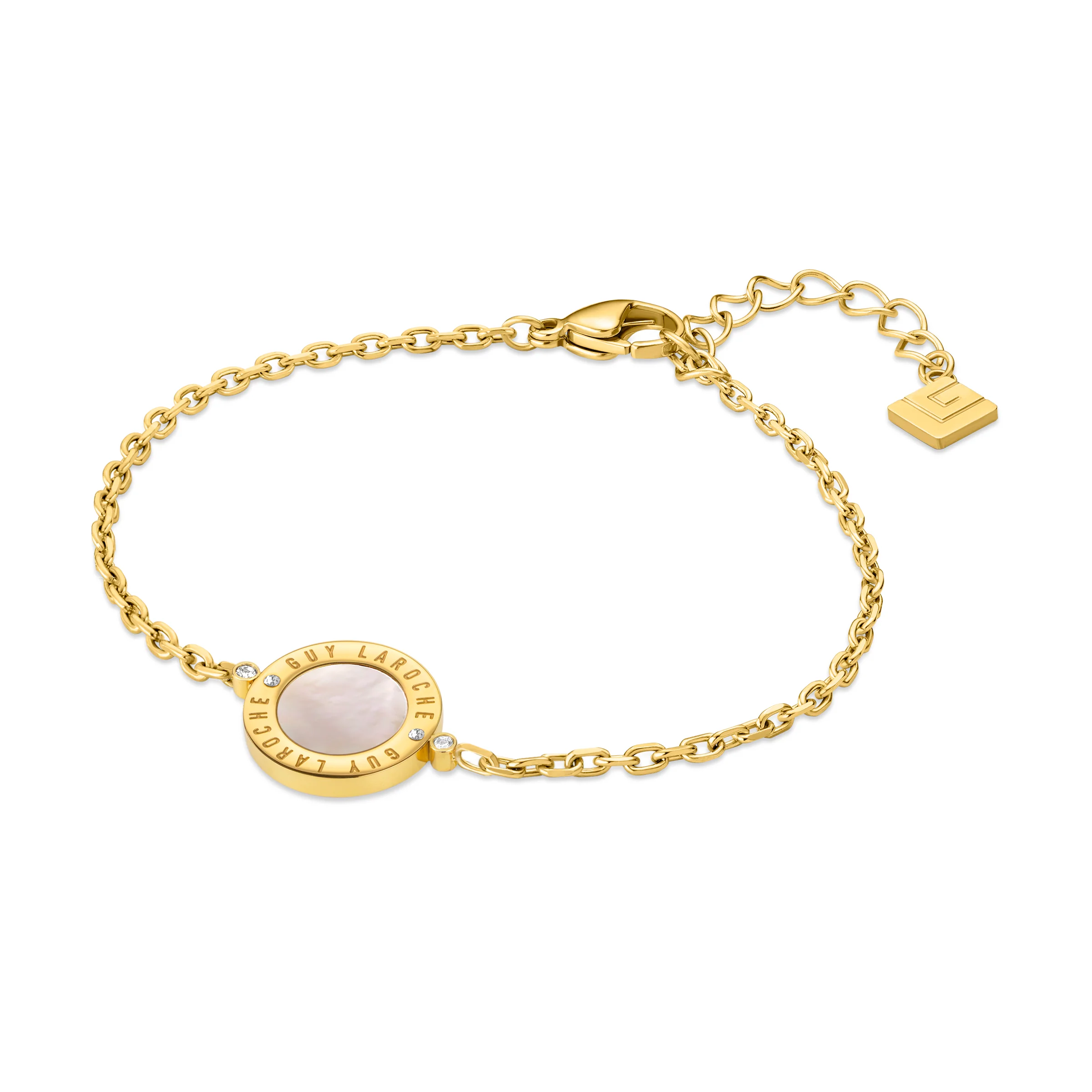 Guy Laroche Olivia Gold-Plated Bracelet with Mother of Pearl & Crystals - Image 2