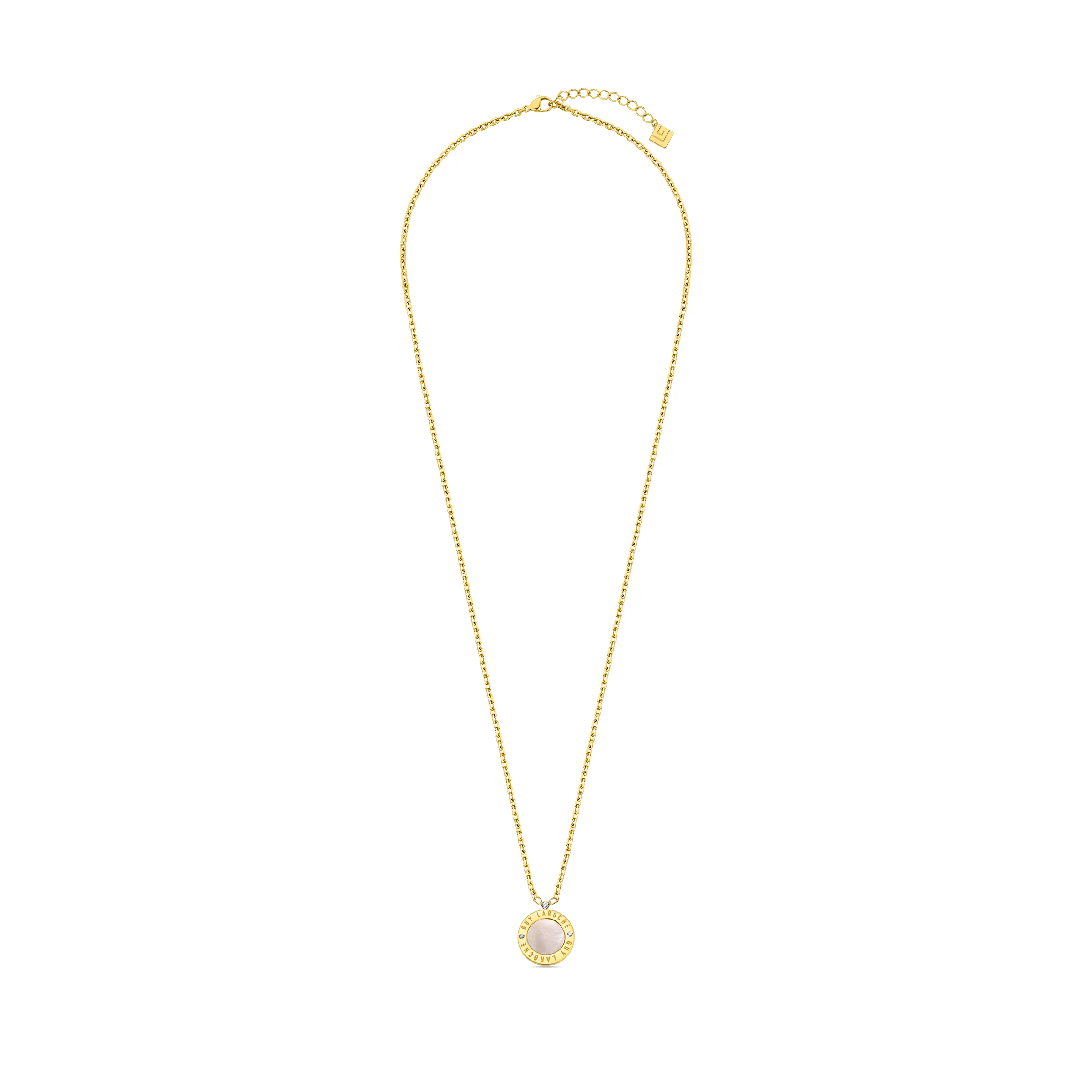 Guy Laroche Olivia Gold-Plated Necklace with Mother of Pearl & Crystals - Image 3