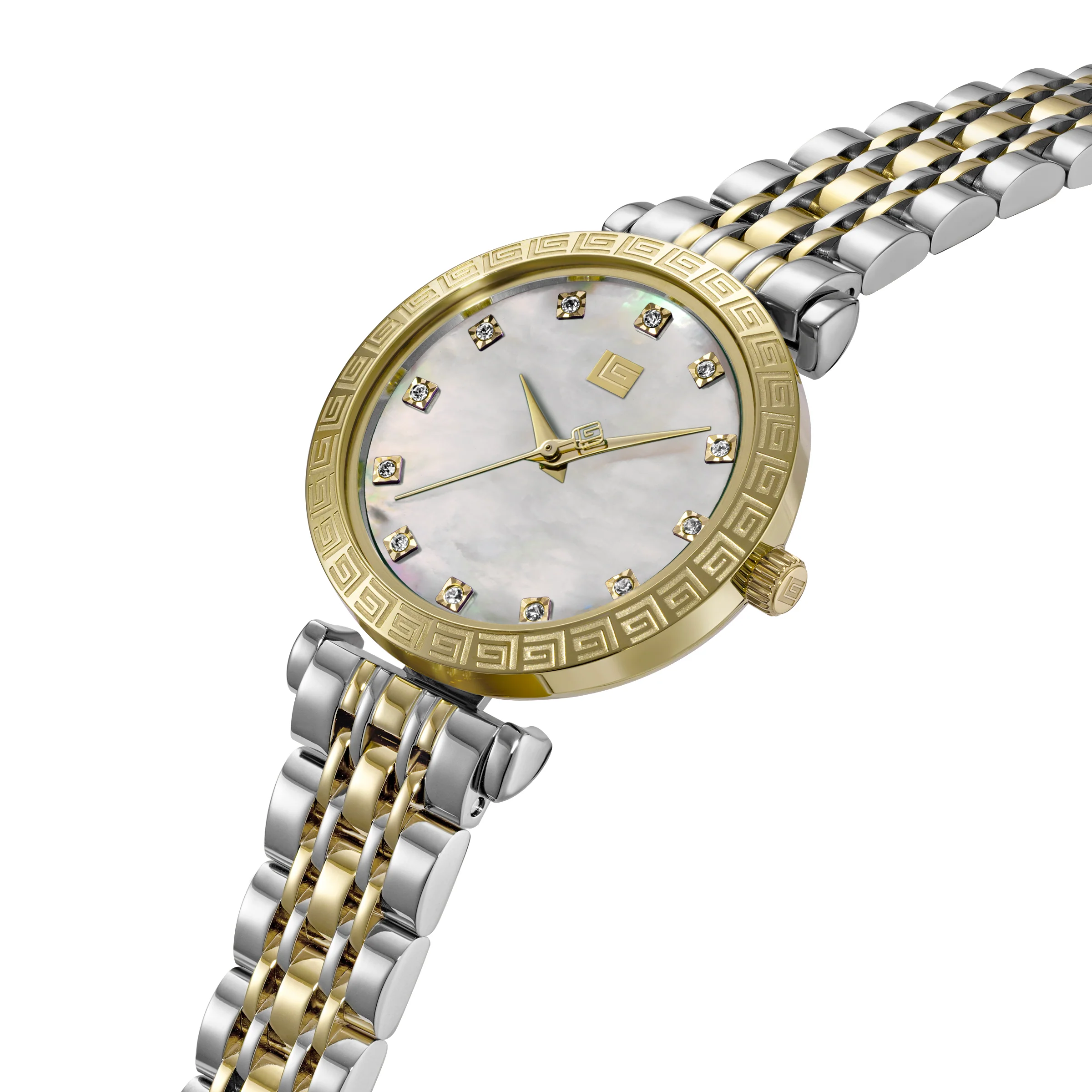 Guy Laroche - White Stone Dial Stainless Steel & Gold Plated Women's Watch - Image 2