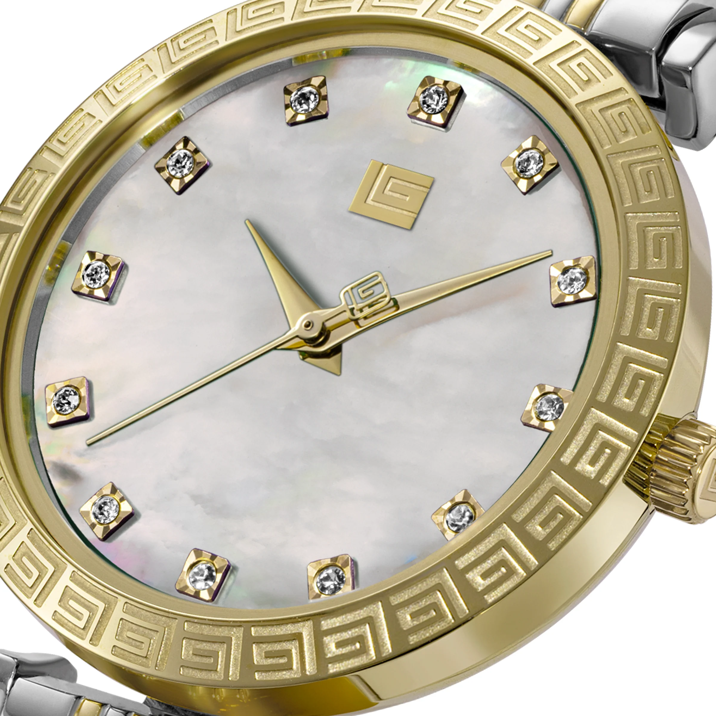 Guy Laroche - White Stone Dial Stainless Steel & Gold Plated Women's Watch - Image 3