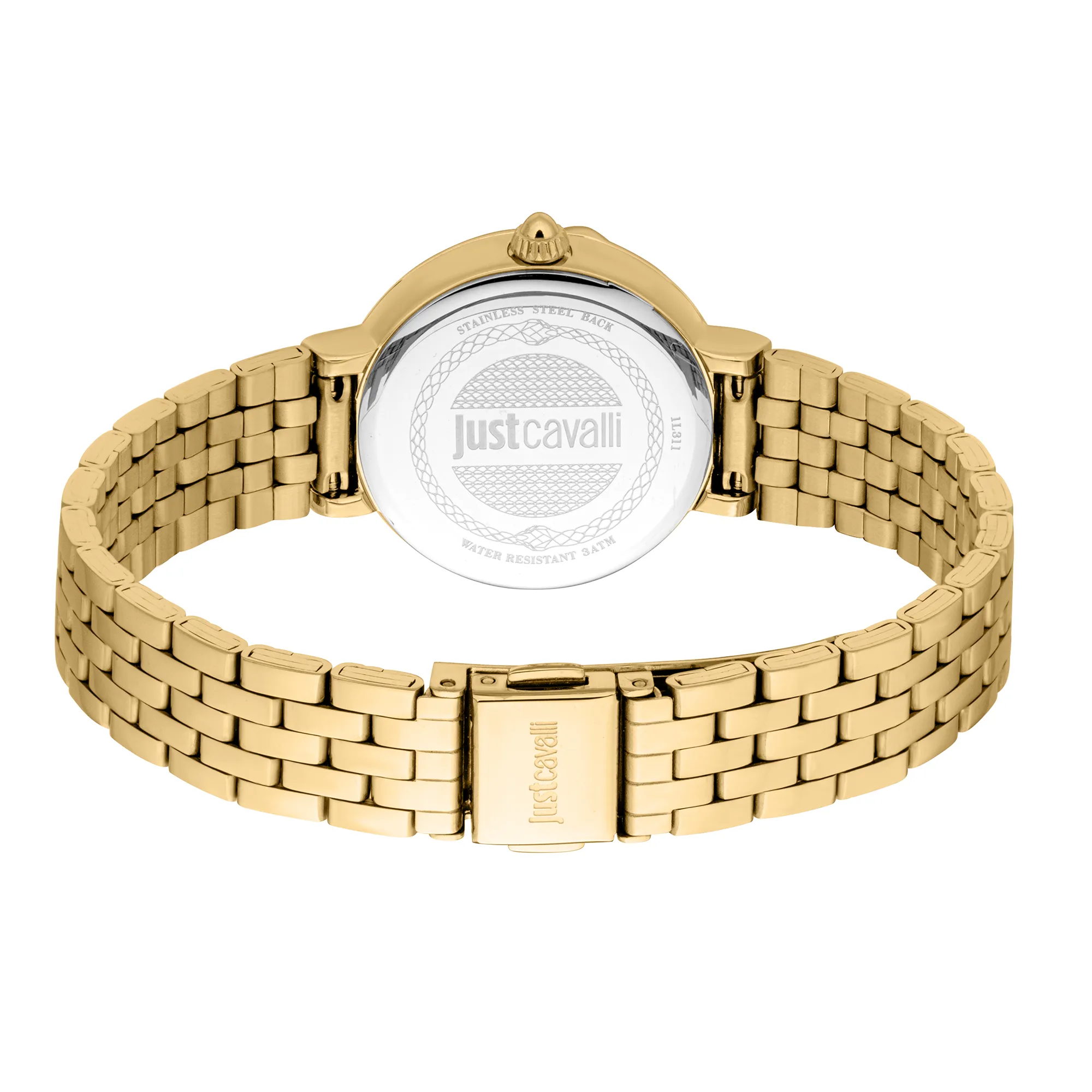 Just Cavalli Brave Snake Ladies White MOP Dial Yellow Gold Watch and Bracelet Set - Image 2