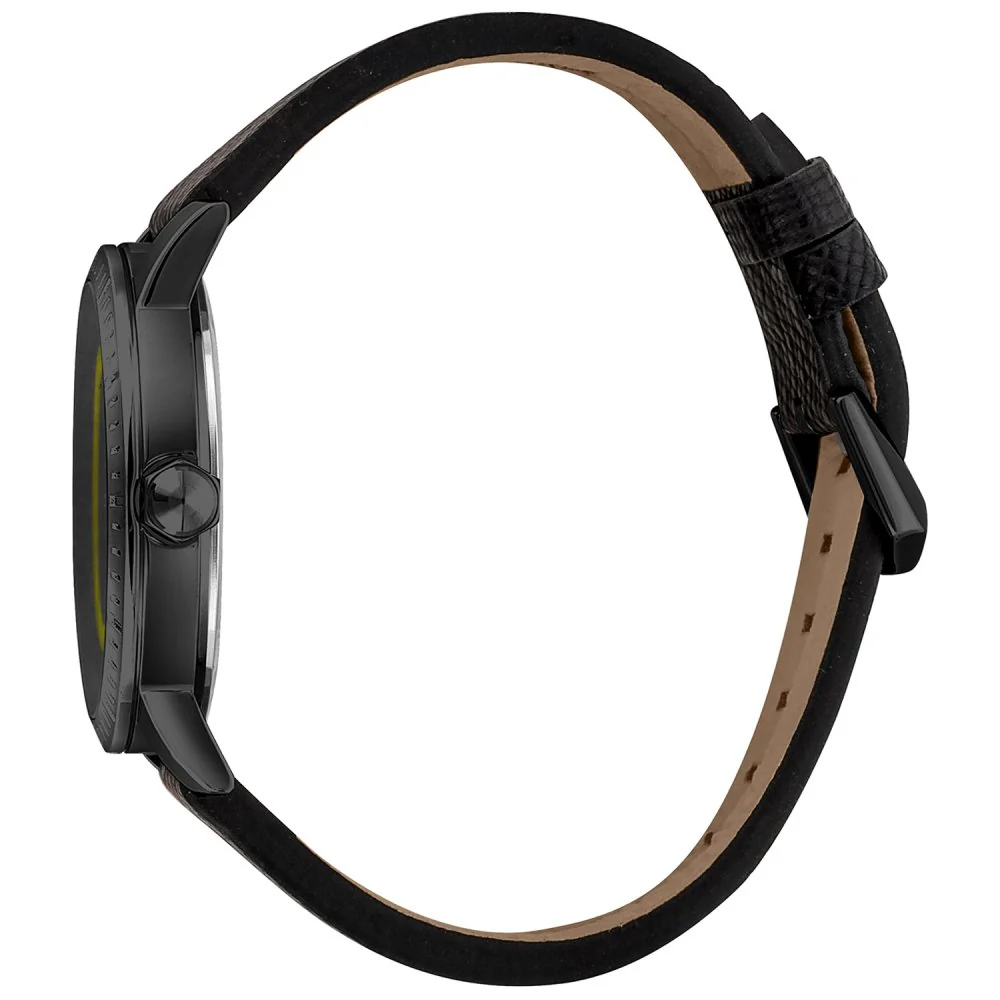 Just Cavalli Men's Black Yellow Dial Black Lehter Strap Watch - Image 2