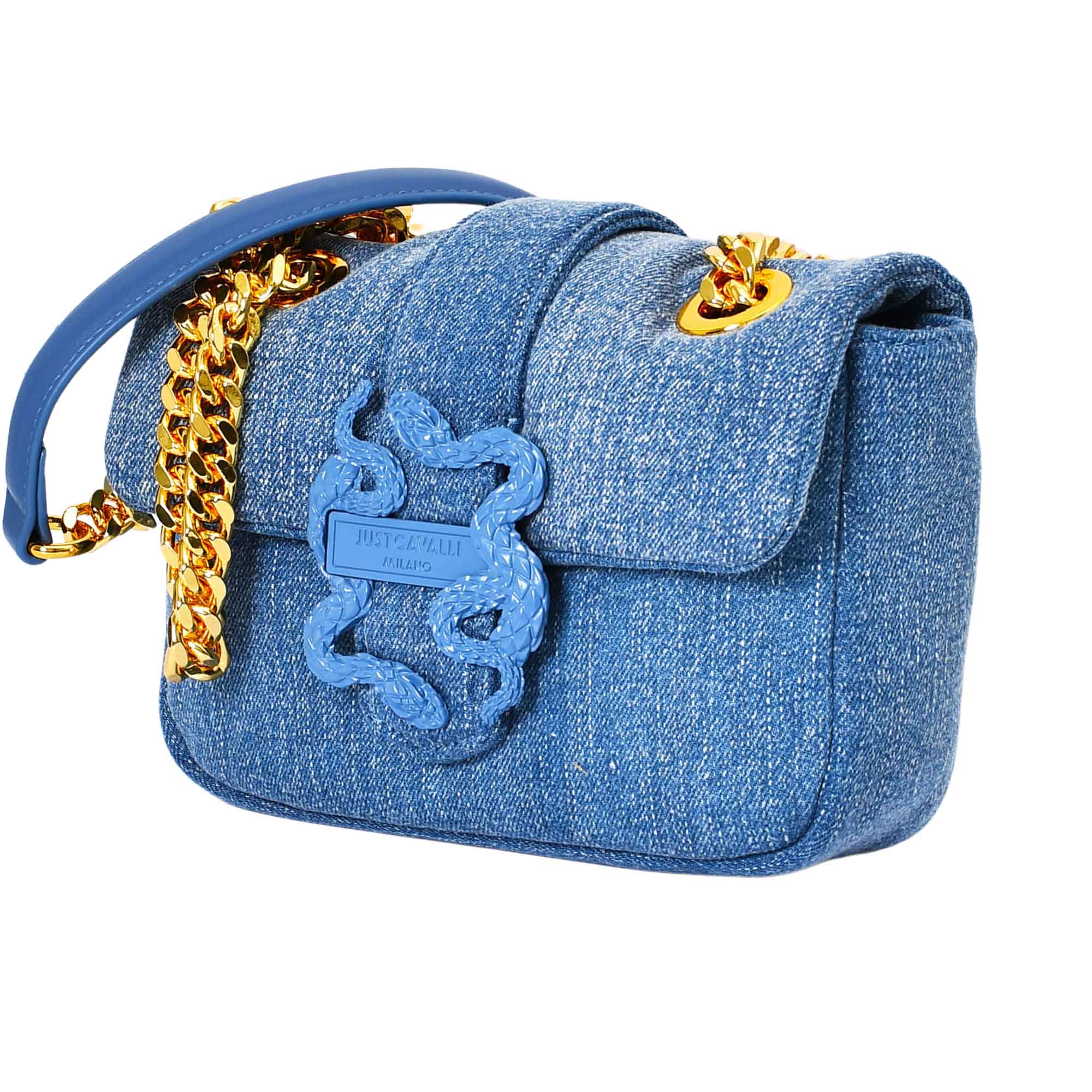 Just Cavalli Women's  Denim Snake-Detail Shoulder Bag - Image 3