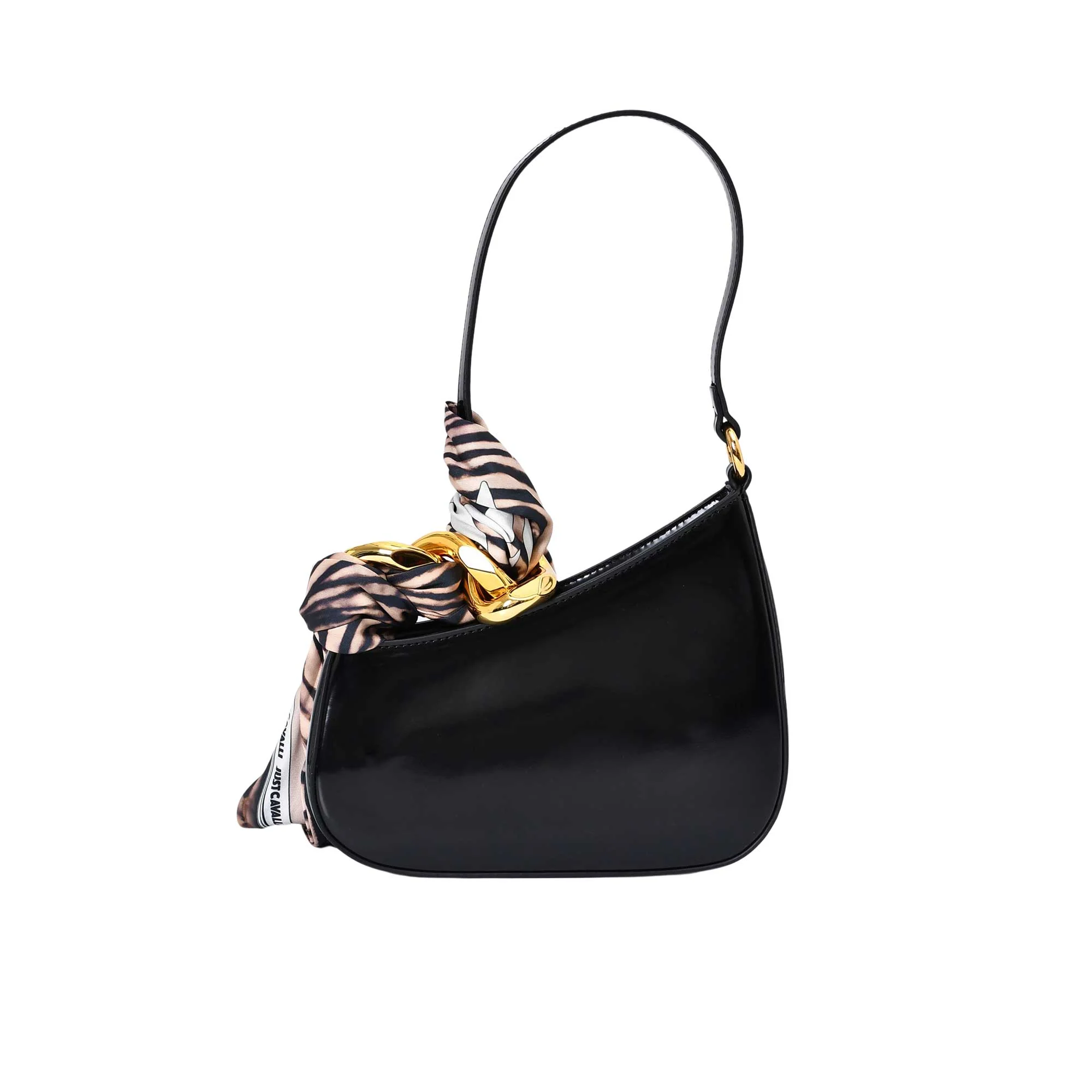 Just Cavalli Women's Leather Shoulder Bag with Zebra Scarf - Image 3