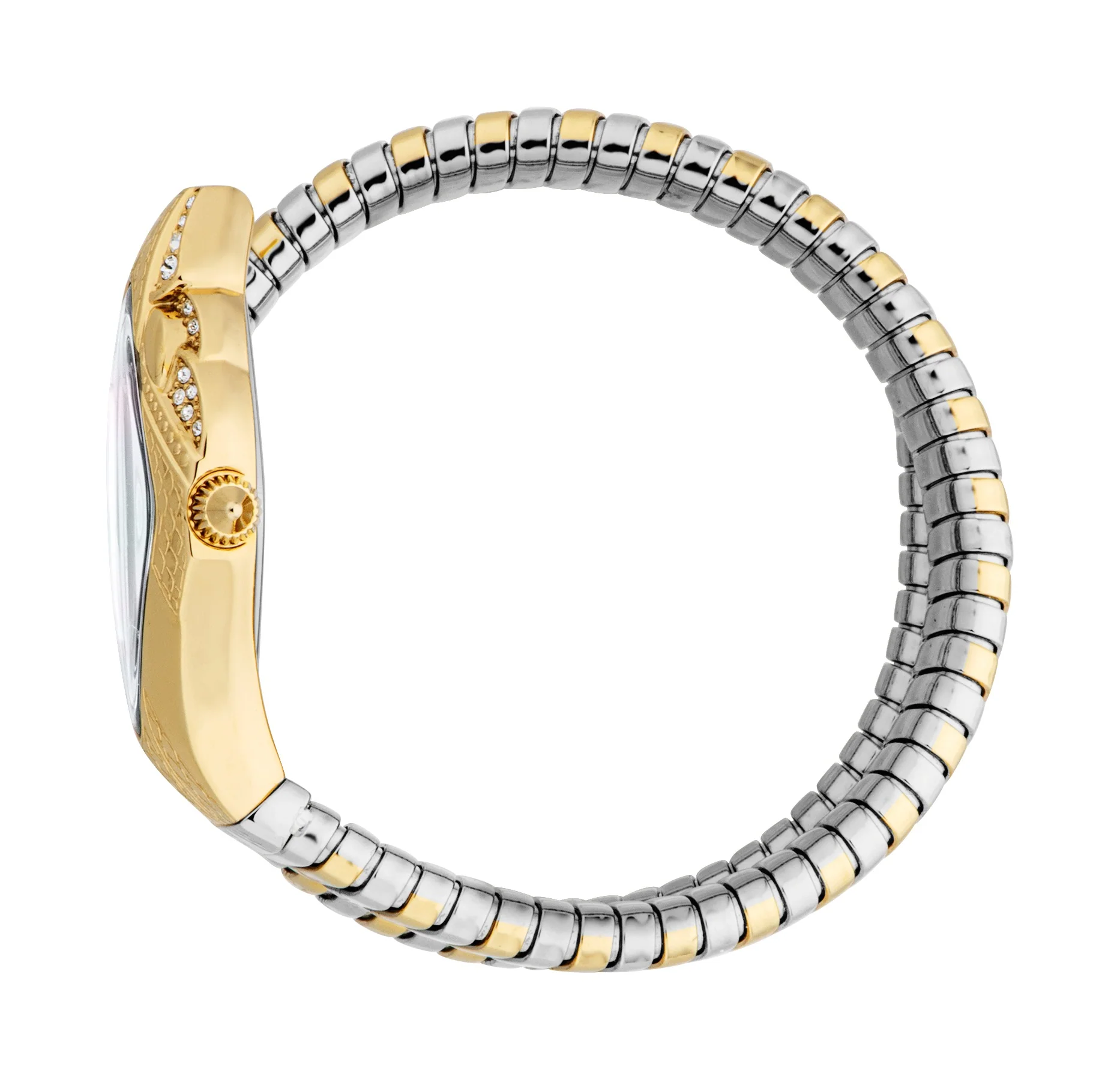 Just Cavalli Women's Gold & Silver Snake Watch with Pearl Dial - Image 2