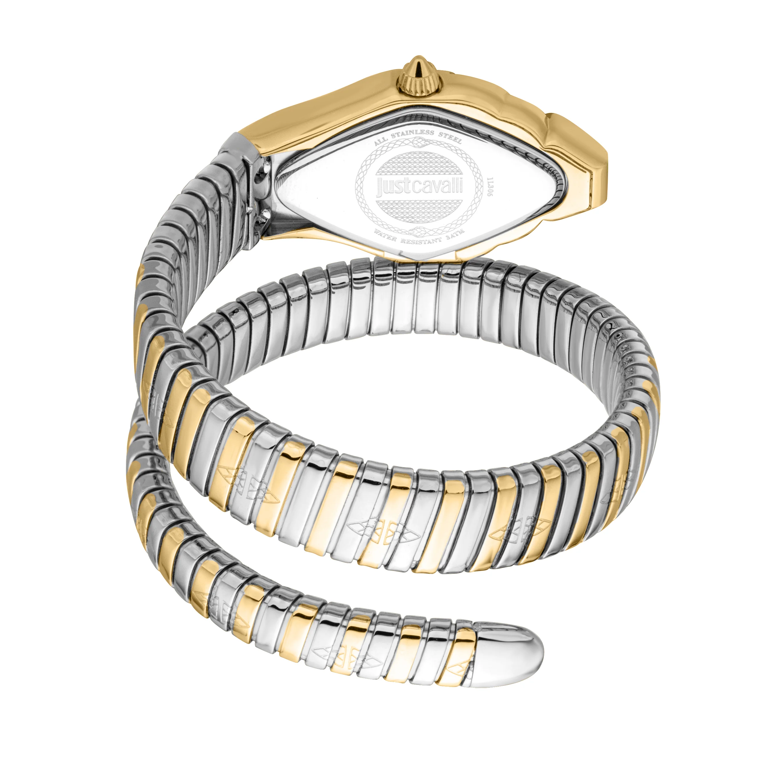 Just Cavalli Women's Gold & Silver Snake Watch with Pearl Dial - Image 3
