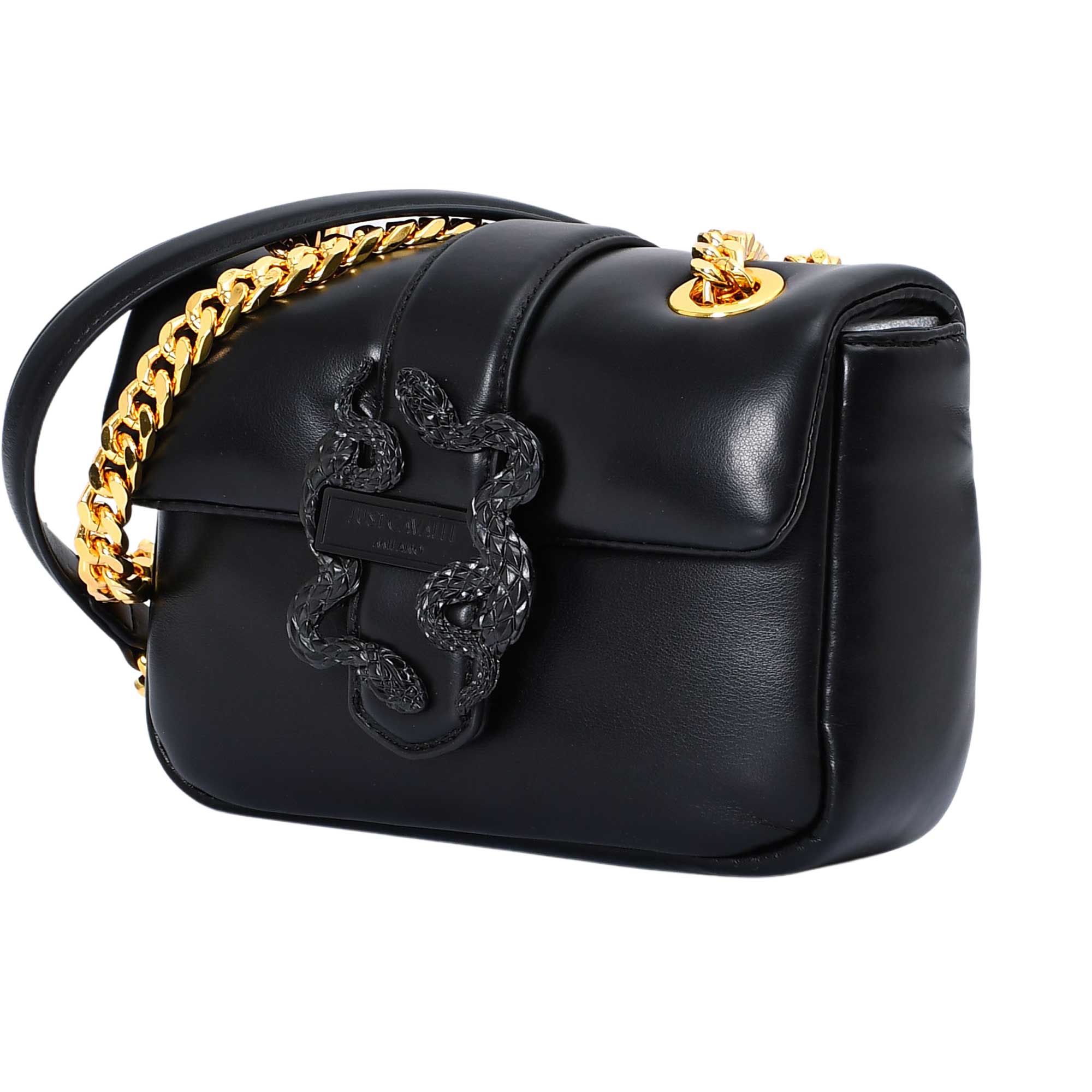 Just Cavalli Women's Snake-Buckle Leather Shoulder Bag - Image 2