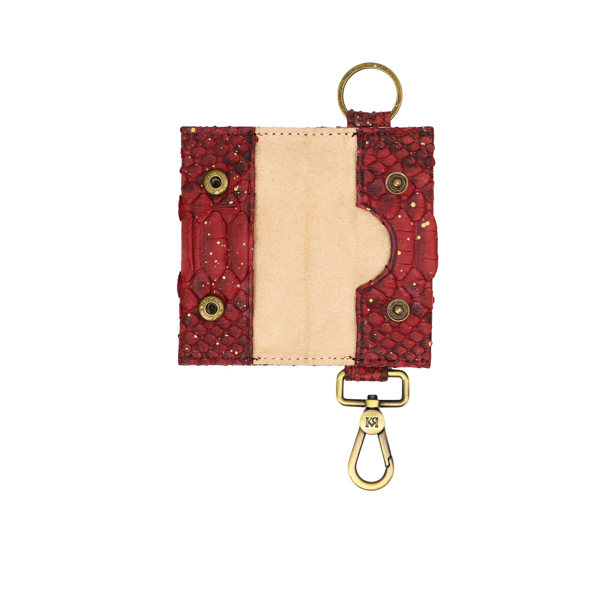 Kyra Women's Maroon Leather Key Car Holder - Image 2