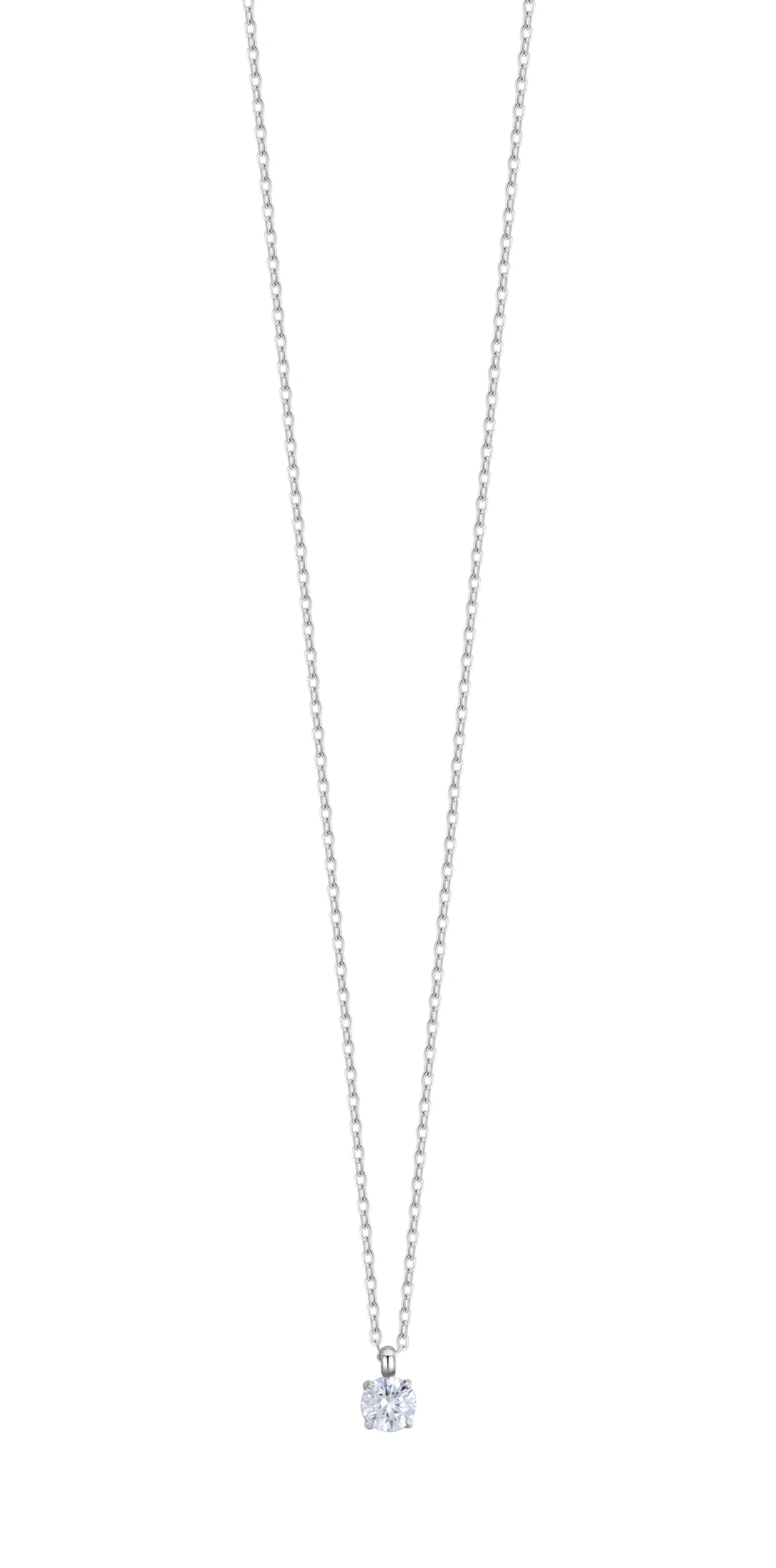 Luca Barra Women's Steel Necklace with White Crystal 7mm - Image 2