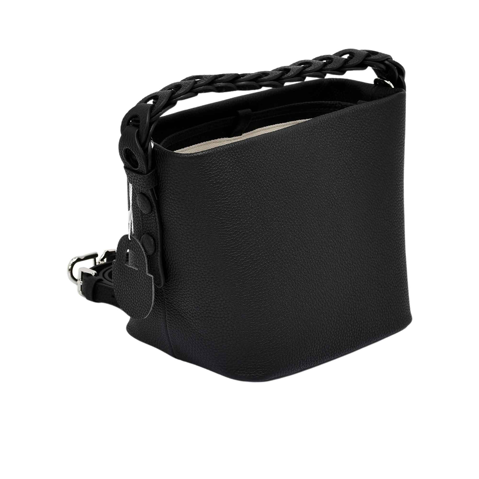 MUNI Women’s Leather Bucket Bag with Chain Handle - Image 12