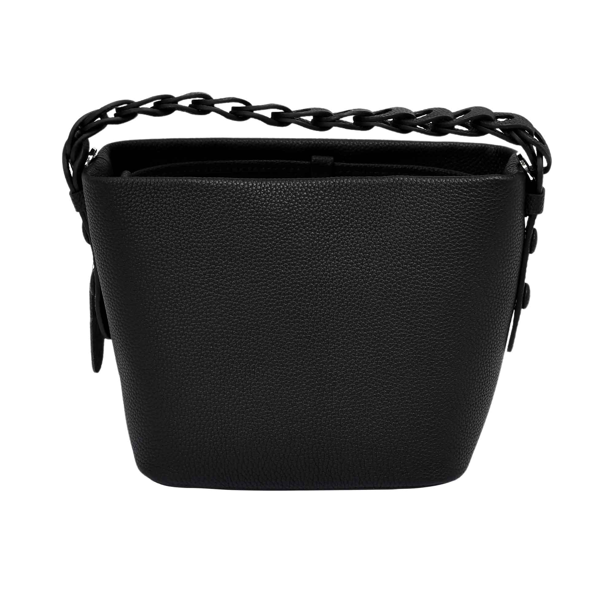 MUNI Women’s Leather Bucket Bag with Chain Handle - Image 4