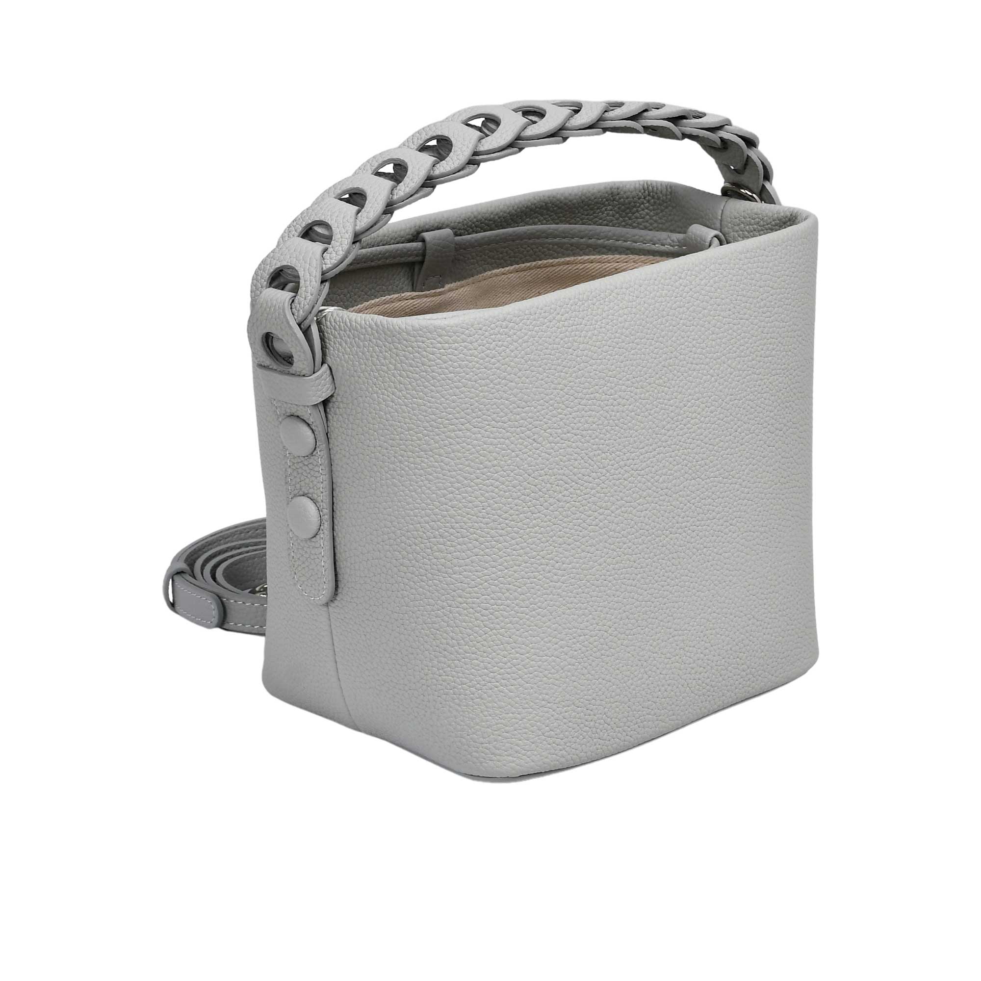 MUNI Women’s Leather Bucket Bag with Chain Handle - Image 5