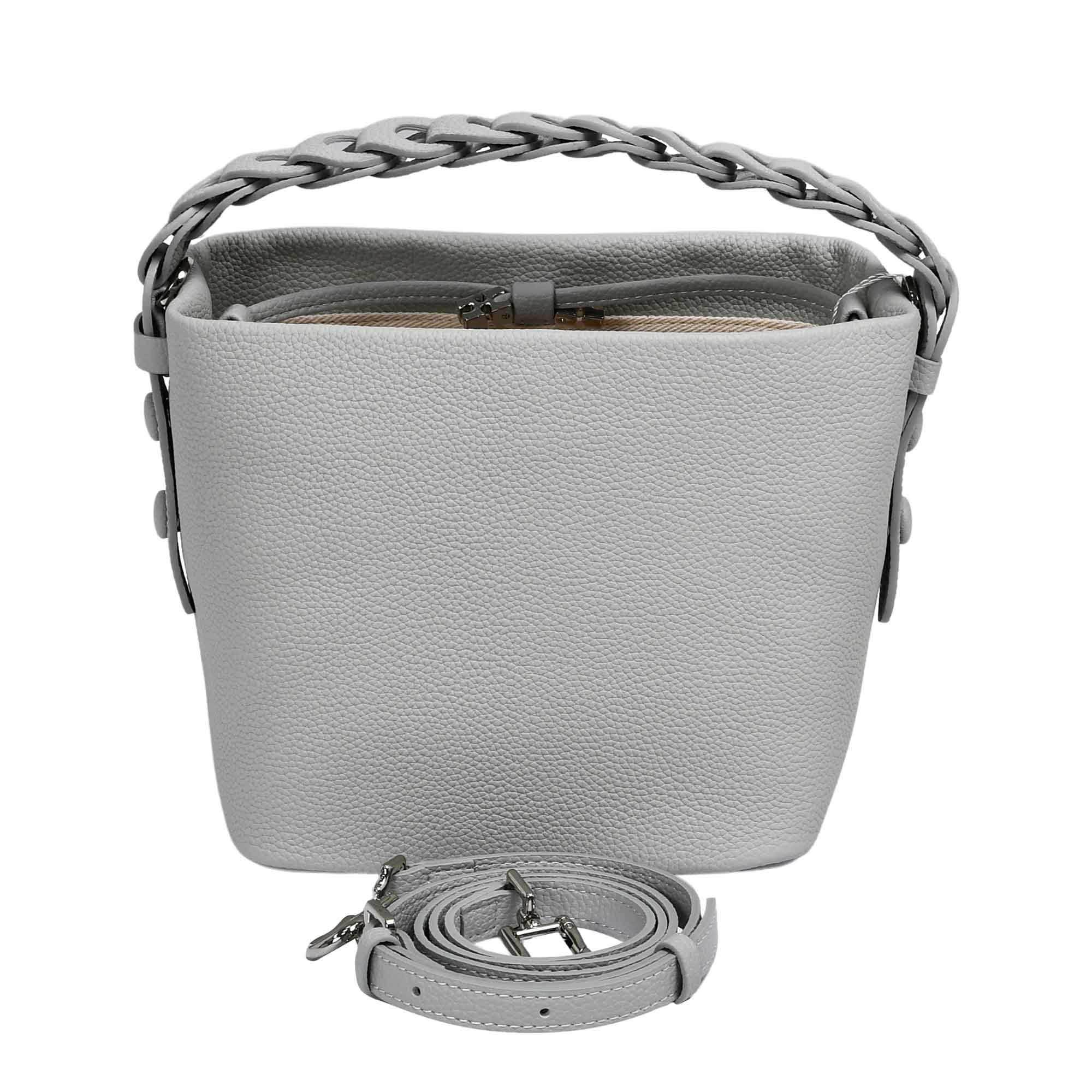 MUNI Women’s Leather Bucket Bag with Chain Handle - Image 6