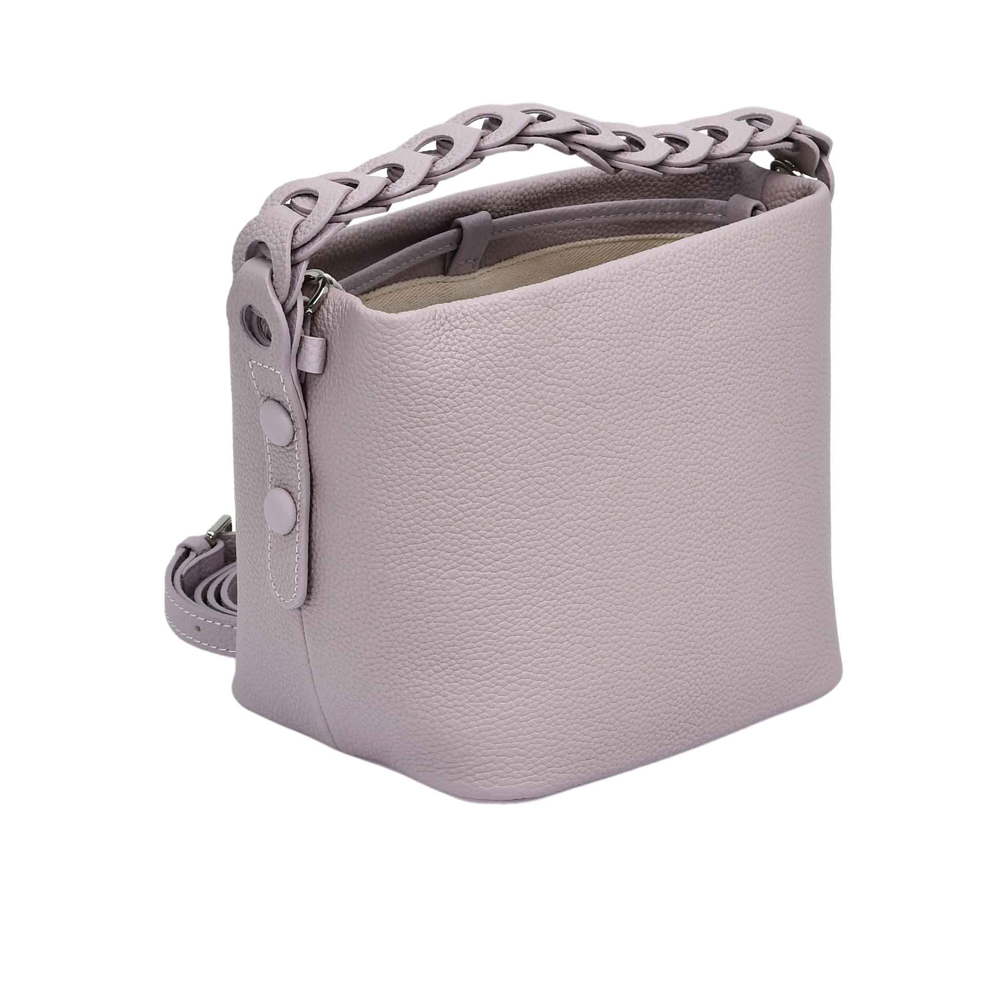 MUNI Women’s Leather Bucket Bag with Chain Handle - Image 7