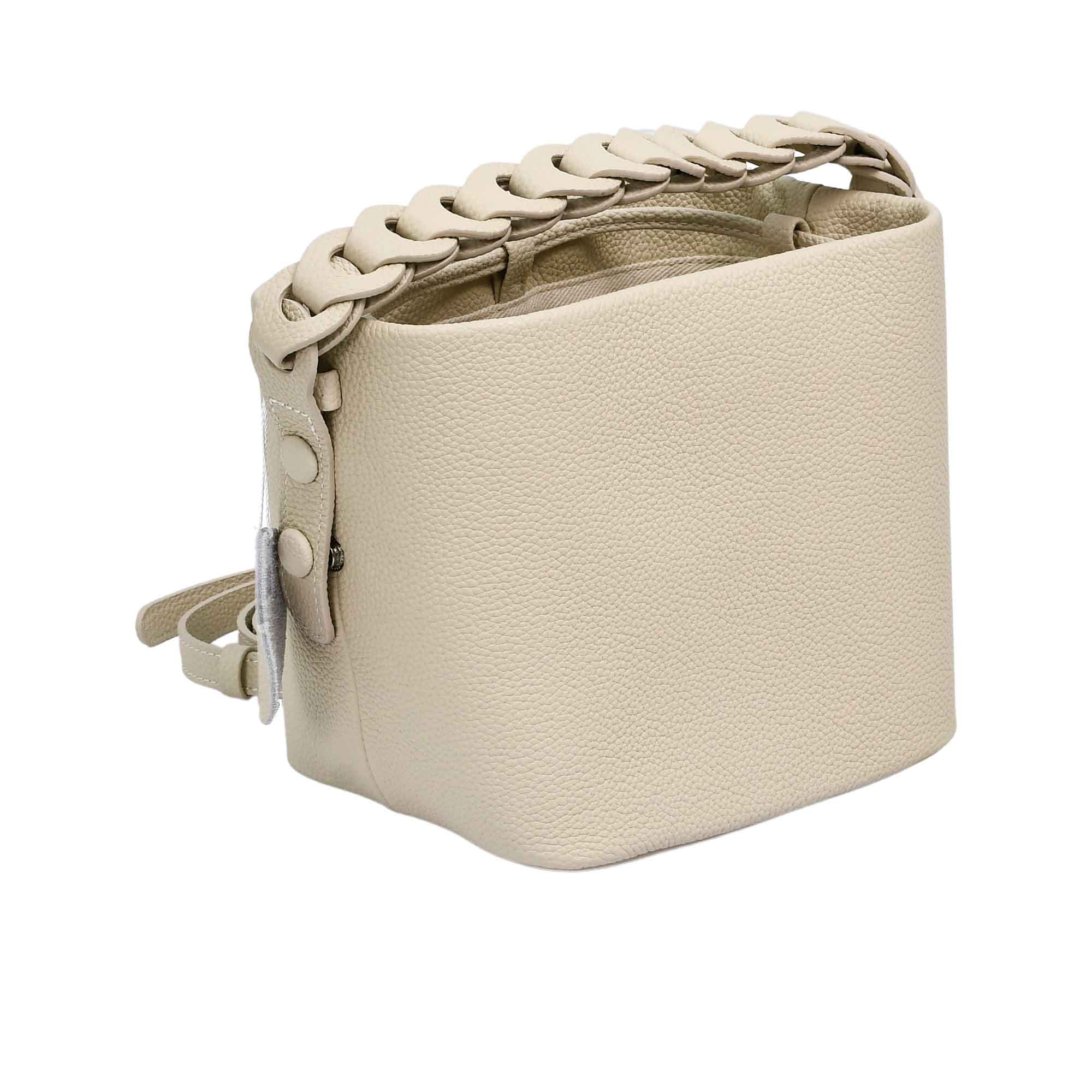MUNI Women’s Leather Bucket Bag with Chain Handle - Image 9